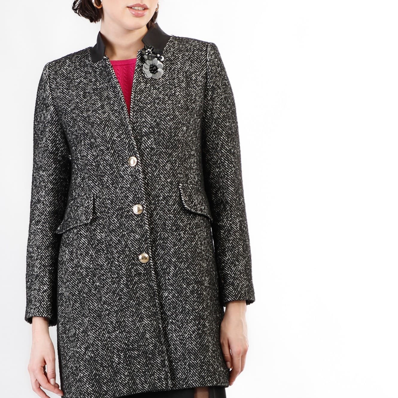 CAPPOTTO DRITTO MONOPETTO in Poncho e mantelle fatti a maglia 3A Moda Mare Sport - Bellaria Igea Marina, commercioVirtuoso.it