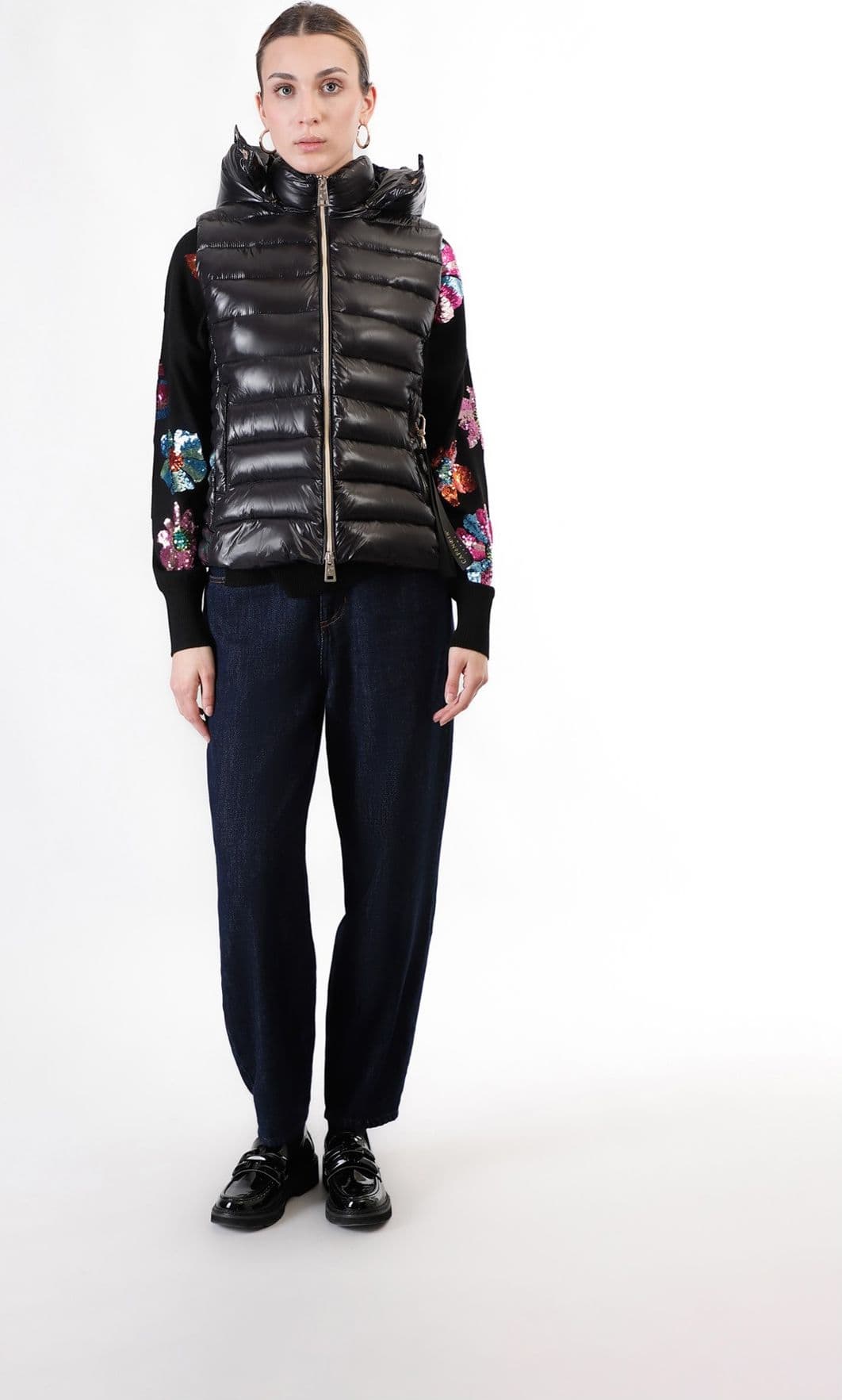 GILET IMBOTTITO TESSUTO LUCIDO