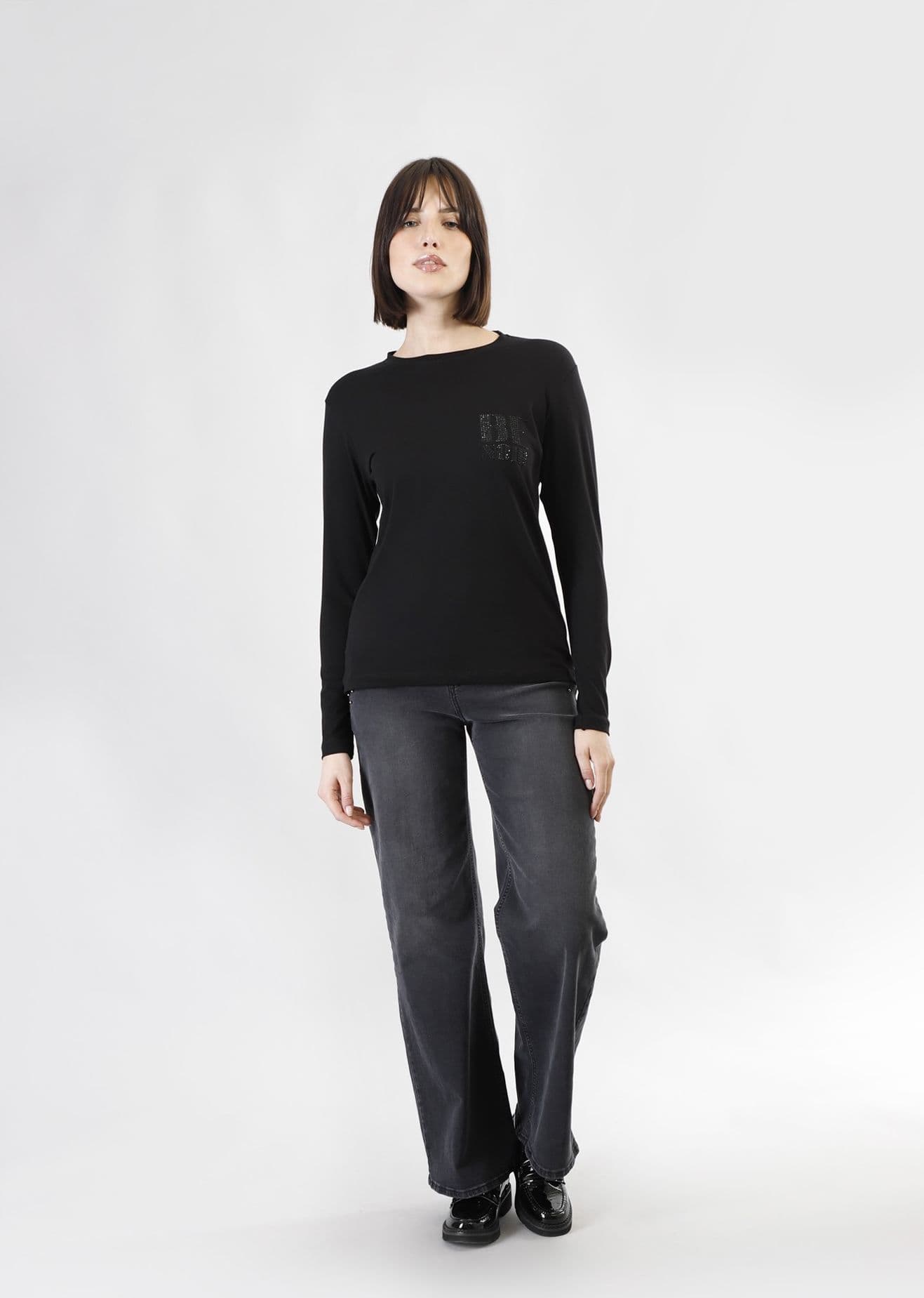 TSHIRT MANICA LUNGA CON LOGO BE NOIR