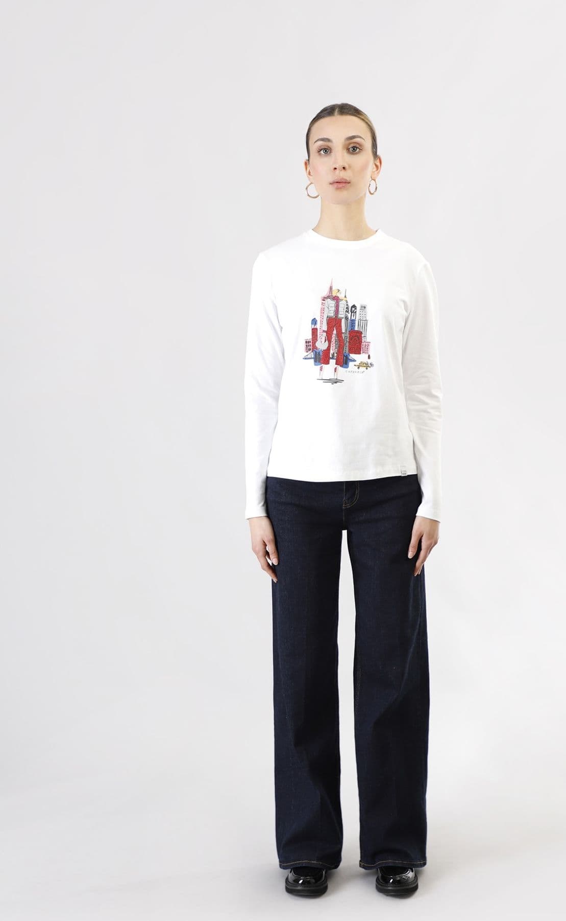 TSHIRT MANICA LUNGA CON STAMPA NEW YORK