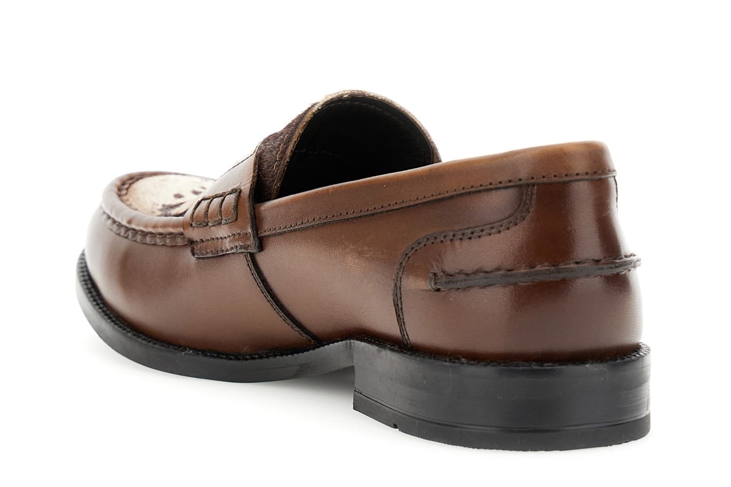 MOCASSINO IN PELLE CON RIPORTO IN PELLEEFFETTO CAVALLINO in Loafer e mocassini 3A Moda Mare Sport - Bellaria Igea Marina, commercioVirtuoso.it