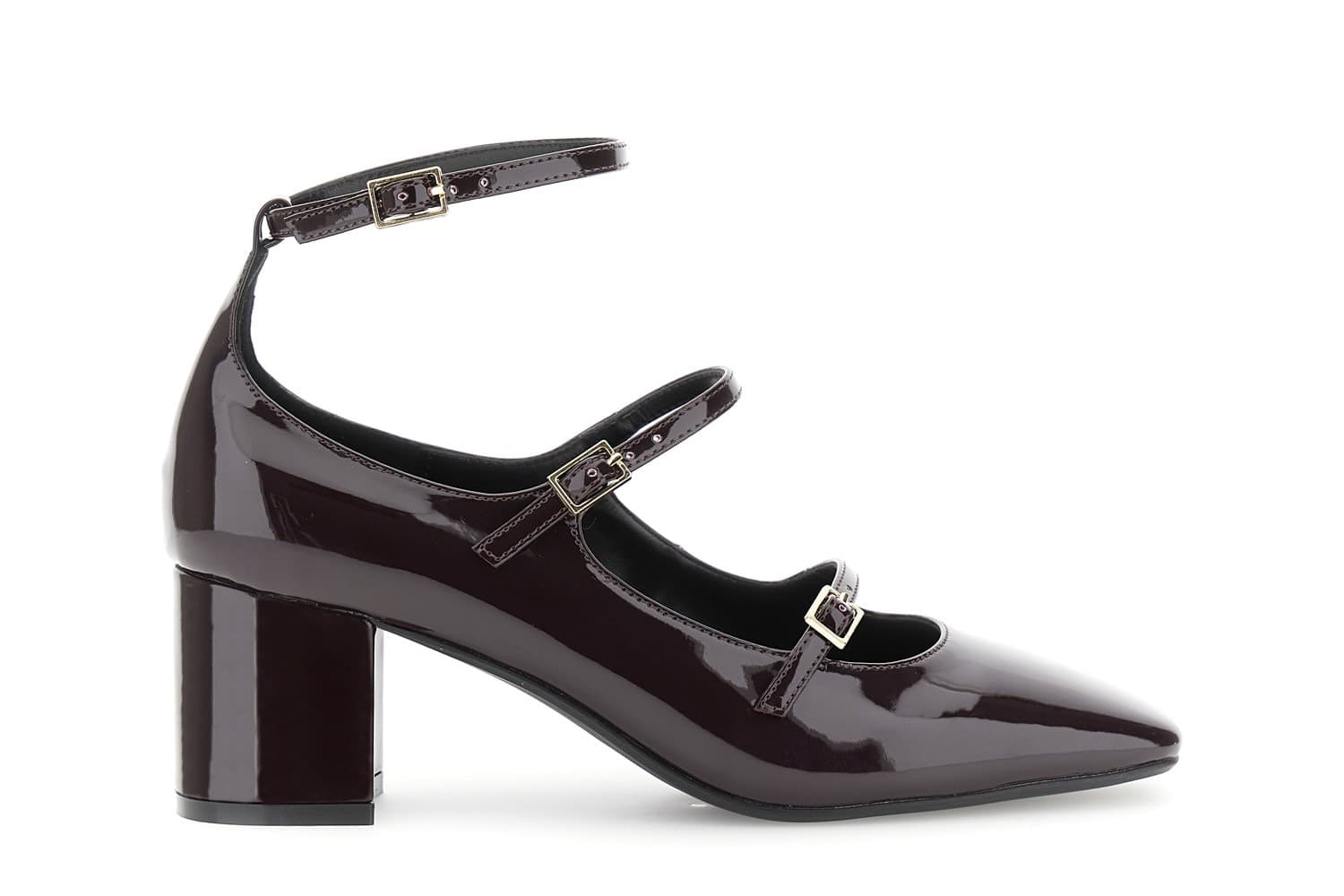 DÉCOLLETÉ TRE LACCINI IN SINTETICO EFFETTO VERNICE in Lacci per scarpe 3A Moda Mare Sport - Bellaria Igea Marina, commercioVirtuoso.it