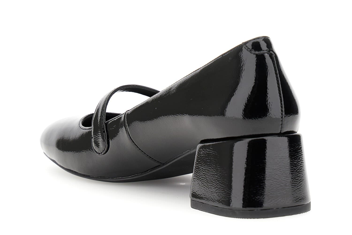 DÉCOLLETÉ CON BOTTONE IN SINTETICO EFFETTO VERNICE in Scarpe col tacco 3A Moda Mare Sport - Bellaria Igea Marina, commercioVirtuoso.it