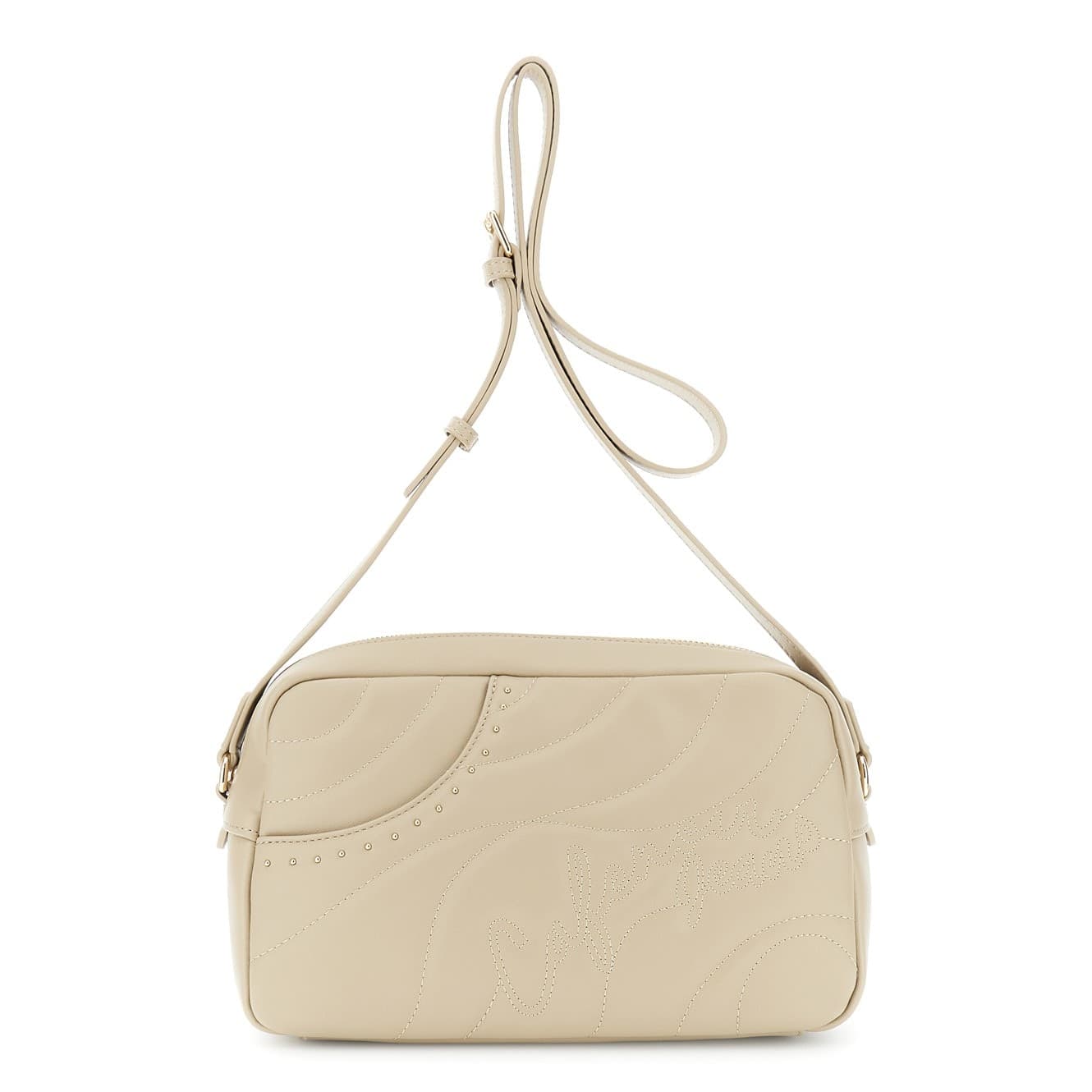 CAMERA BAG IN SINTETICO EFFETTO PELLE CON IMBOTTITURA E TRAPUNTATURA