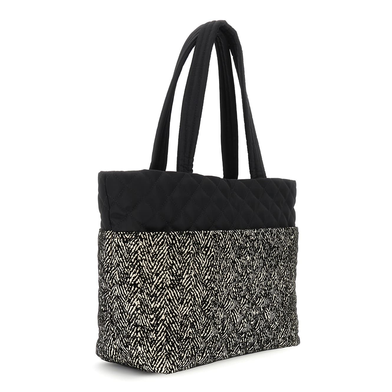 SHOPPING TRAPUNTATA IN NYLON CON STAMPAFLOCCATO in Borse a spalla 3A Moda Mare Sport - Bellaria Igea Marina, commercioVirtuoso.it