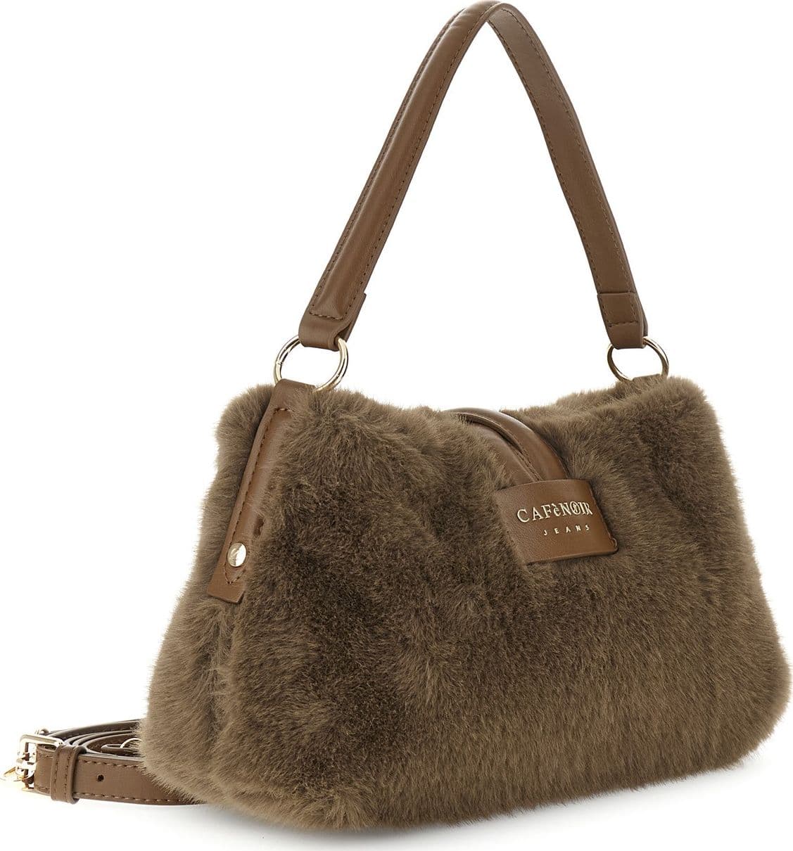 BORSA A SPALLA IN PELLICCIA SINTETICA CON BACCELLO E ANELLO. in Borse Tote 3A Moda Mare Sport - Bellaria Igea Marina, commercioVirtuoso.it