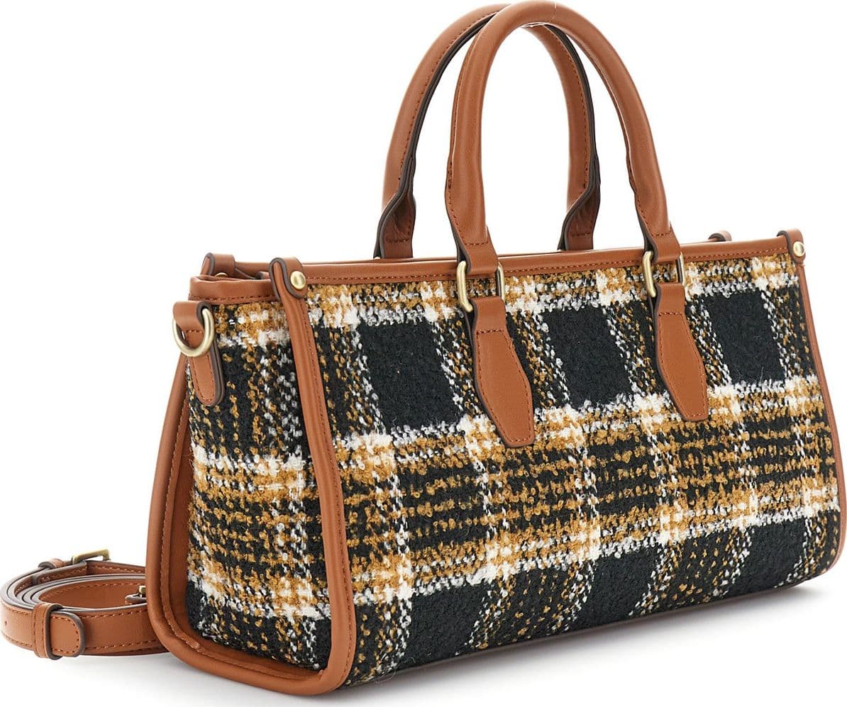 MINIBAG IN TESSUTO TARTAN CON TAG CON LOGO A RILIEVO in Borse riutilizzabili per la spesa 3A Moda Mare Sport - Bellaria Igea Marina, commercioVirtuoso.it