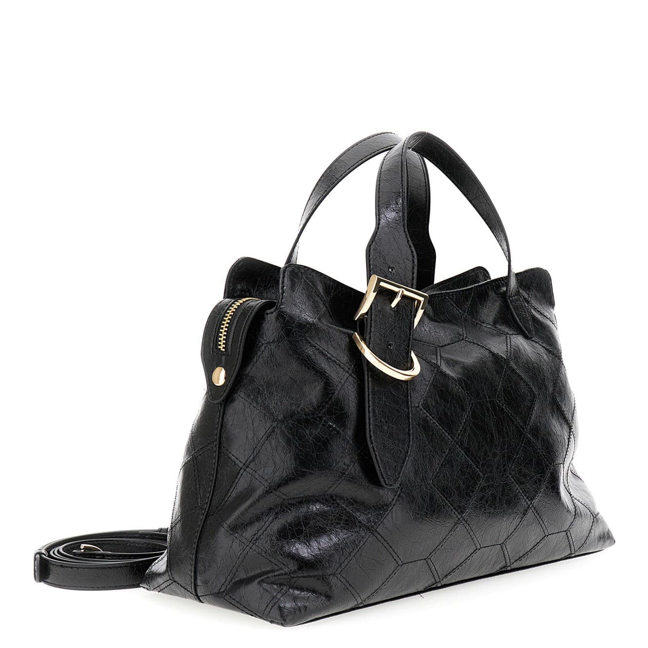BORSA A MANO MORBIDA IN SINTETICO EFFETTO PELLE METALLIZZATO,RICAMO GEOMETRICO in Borse a spalla 3A Moda Mare Sport - Bellaria Igea Marina, commercioVirtuoso.it