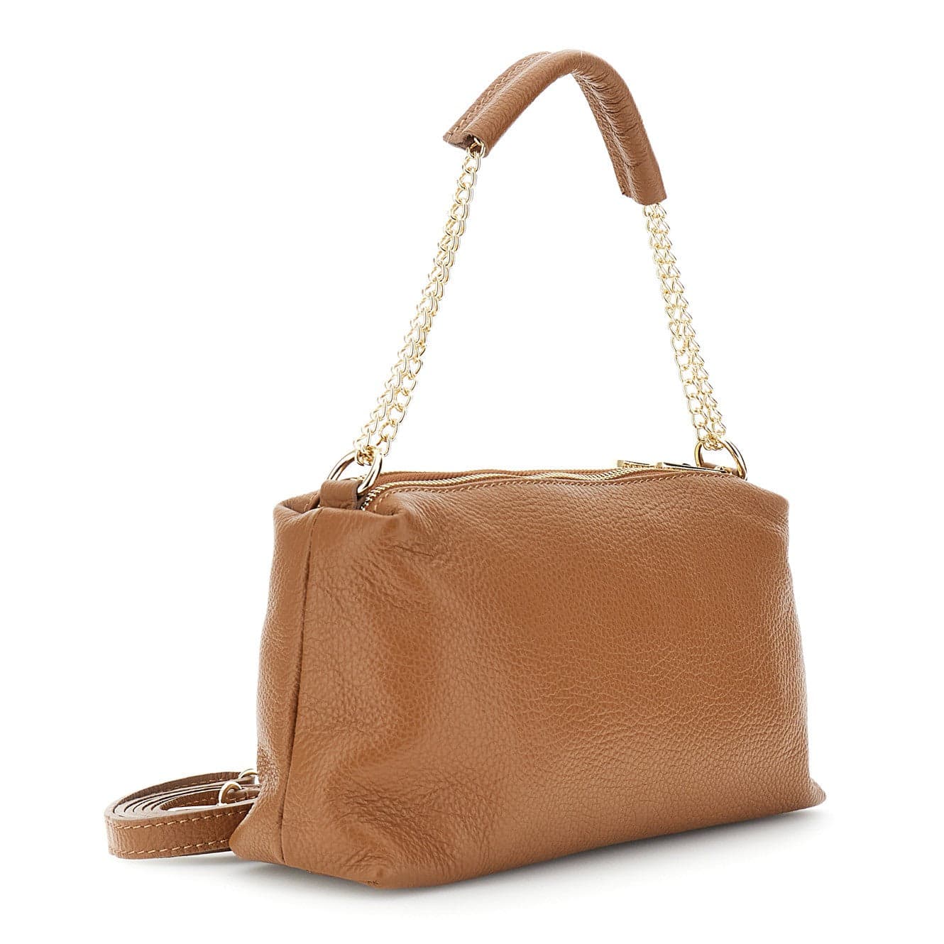 CAMERA BAG IN PELLE CON MANICO IN CATENA CON SPALLACCIO, TRACOLLINA REMOVIBILE in Borse a tracolla 3A Moda Mare Sport - Bellaria Igea Marina, commercioVirtuoso.it