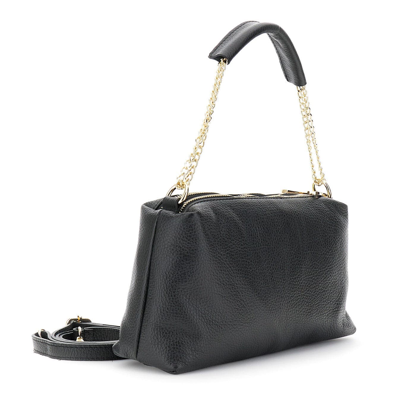 CAMERA BAG IN PELLE CON MANICO IN CATENA CON SPALLACCIO, TRACOLLINA REMOVIBILE in Borse a tracolla 3A Moda Mare Sport - Bellaria Igea Marina, commercioVirtuoso.it