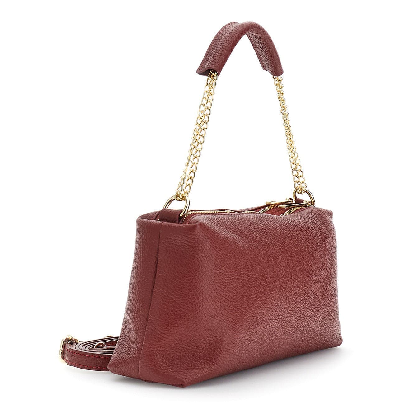 CAMERA BAG IN PELLE CON MANICO IN CATENA CON SPALLACCIO, TRACOLLINA REMOVIBILE in Borse a tracolla 3A Moda Mare Sport - Bellaria Igea Marina, commercioVirtuoso.it