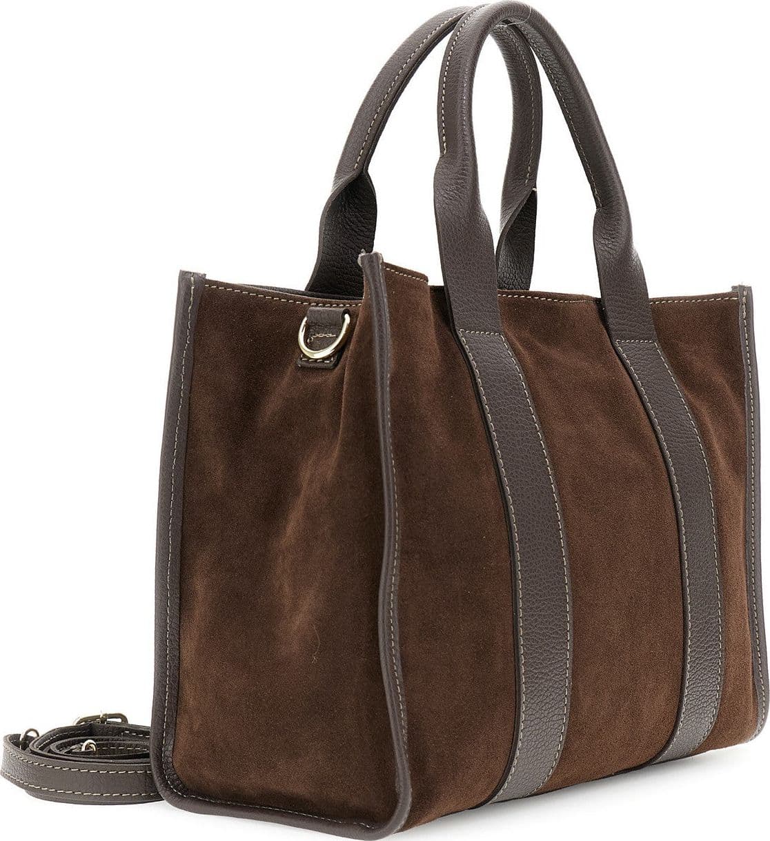 BORSA IN CAMOSCIO CON MANICI E RIFINITURE IN PELLE MARTELLATA in Borse a spalla 3A Moda Mare Sport - Bellaria Igea Marina, commercioVirtuoso.it