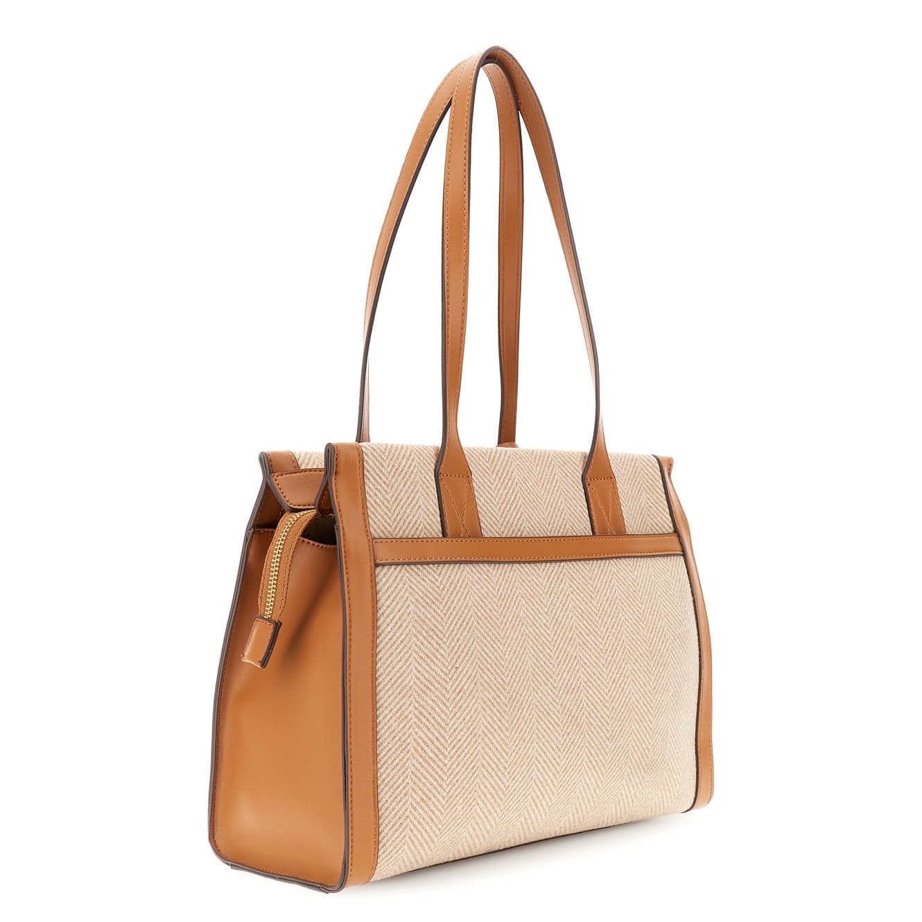 BORSA IN TESSUTO TWEED, CHARM CON NAPPINA E LETTERING IN METALLO in Borse a tracolla 3A Moda Mare Sport - Bellaria Igea Marina, commercioVirtuoso.it