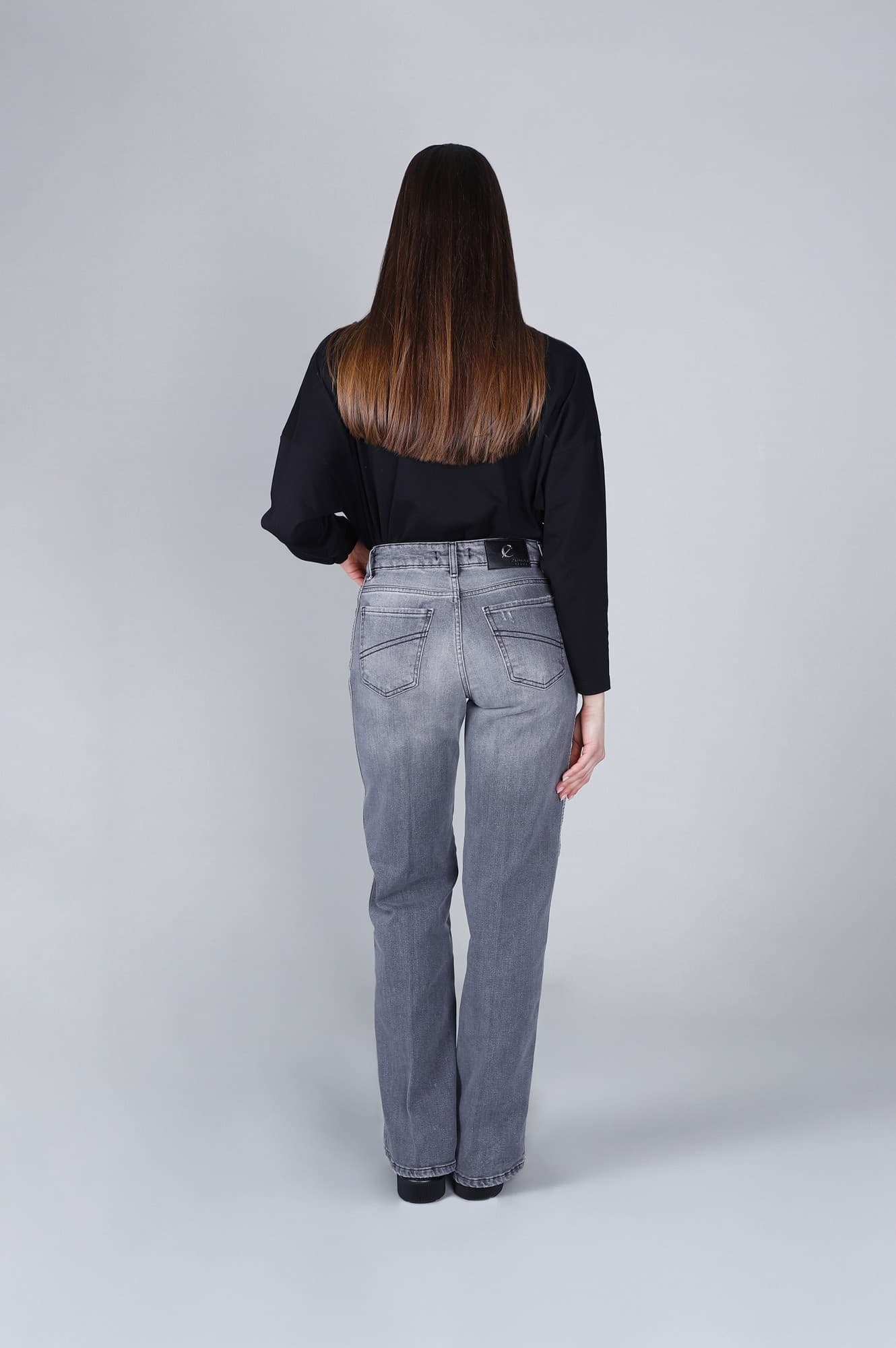 DENIM WIDE LEG CON STRAS AI FIANCHI in Jeans 3A Moda Mare Sport - Bellaria Igea Marina, commercioVirtuoso.it