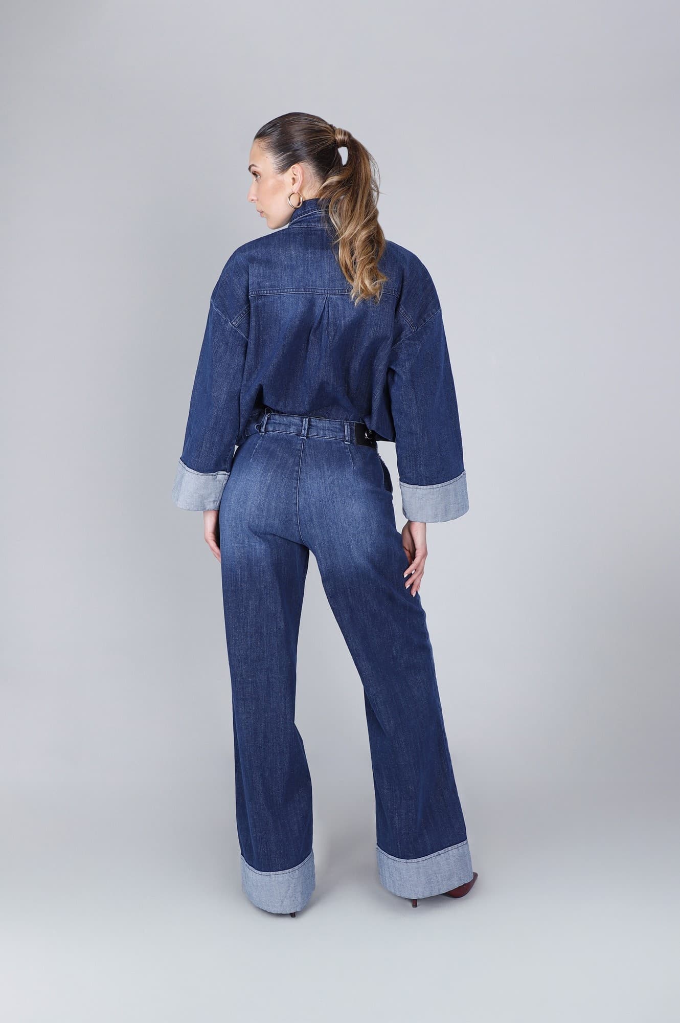 DENIM WIDE LEG CON STRAS DAVANTI in Jeans 3A Moda Mare Sport - Bellaria Igea Marina, commercioVirtuoso.it