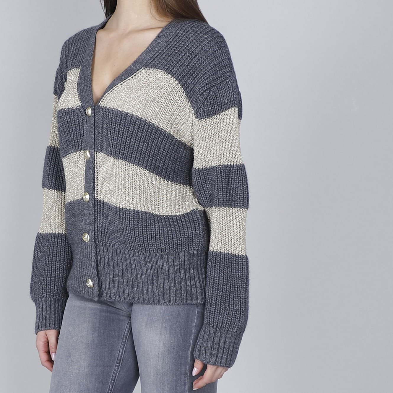 CARDIGAN RIGATO CON LUREX in Cardigan 3A Moda Mare Sport - Bellaria Igea Marina, commercioVirtuoso.it