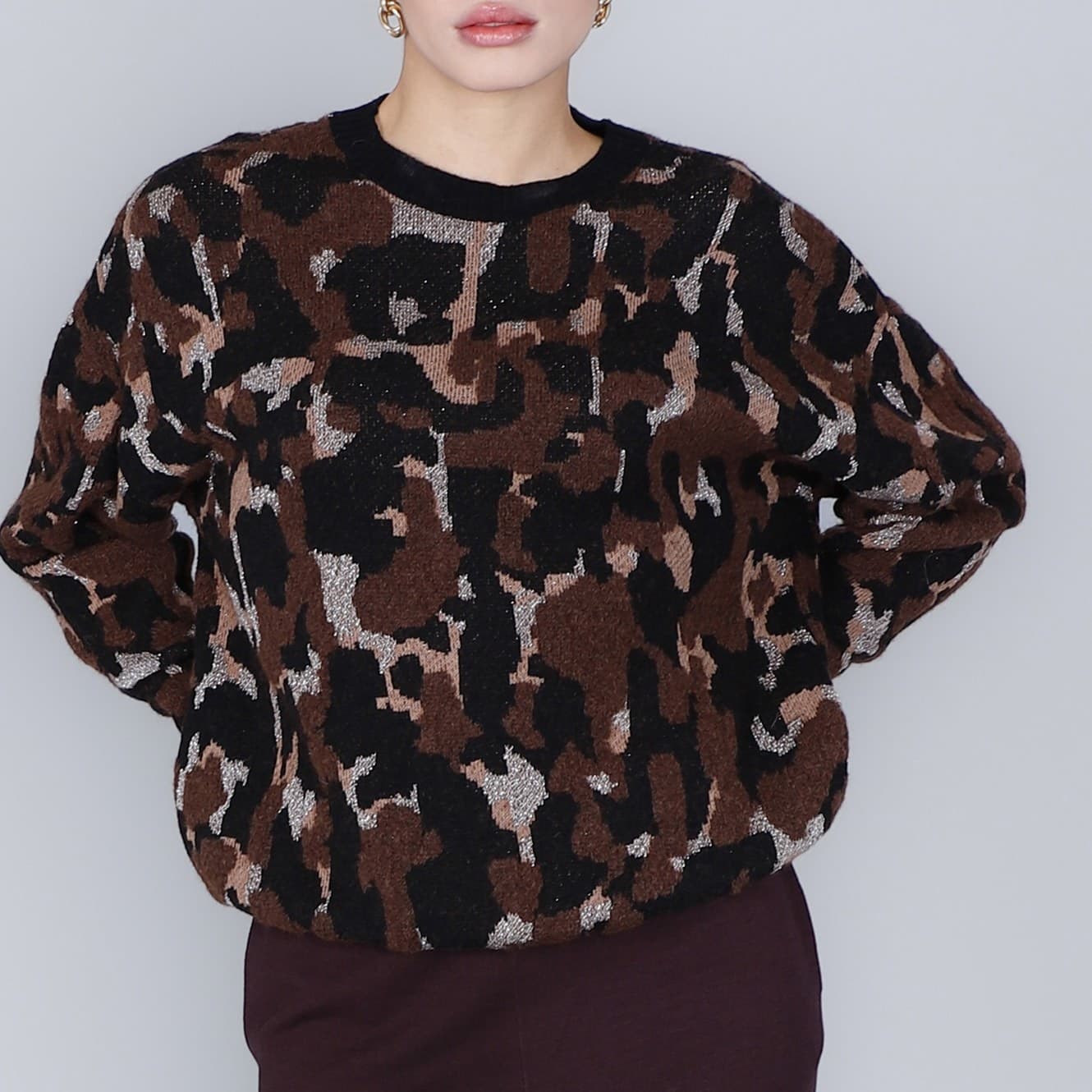 MAGLIA GIROCOLLO JACQUARD ANIMALIER in Maglioni 3A Moda Mare Sport - Bellaria Igea Marina, commercioVirtuoso.it