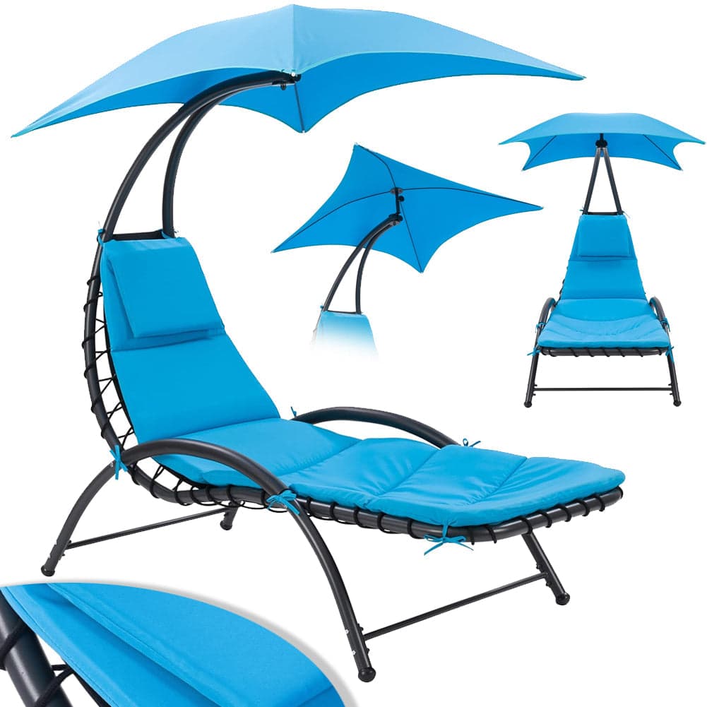 Sdraio Amaca Prendisole con Ombrellone Parasole da Giardino in Poliestere Blu in Lettini Danyx - Casoria, commercioVirtuoso.it
