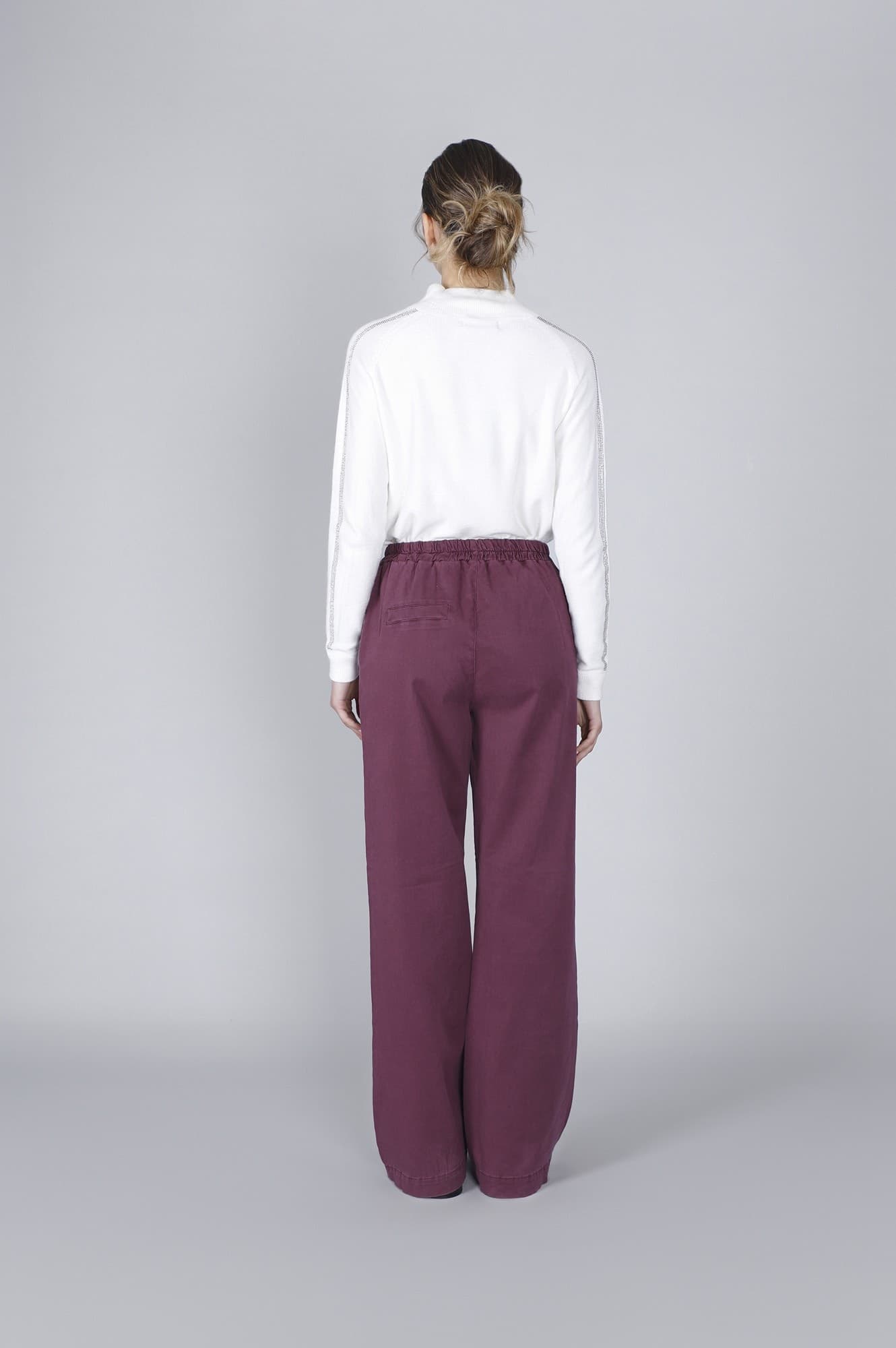 PANTALONE GAMBA AMPIA IN TENCEL TINTO CAPO in Pantaloni 3A Moda Mare Sport - Bellaria Igea Marina, commercioVirtuoso.it