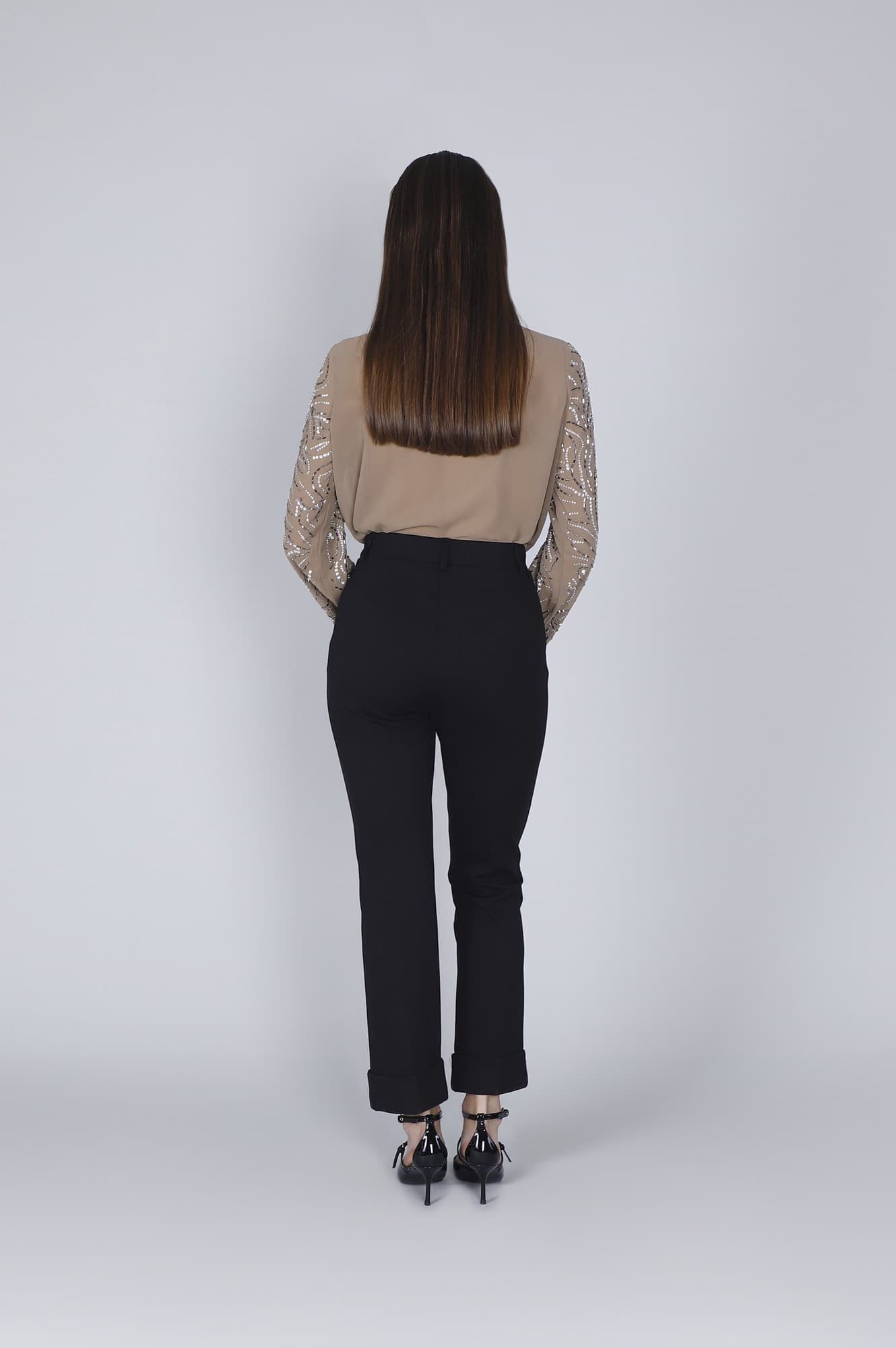 PANTALONE A SIGARETTA CON RISVOLTO in Pantaloni 3A Moda Mare Sport - Bellaria Igea Marina, commercioVirtuoso.it
