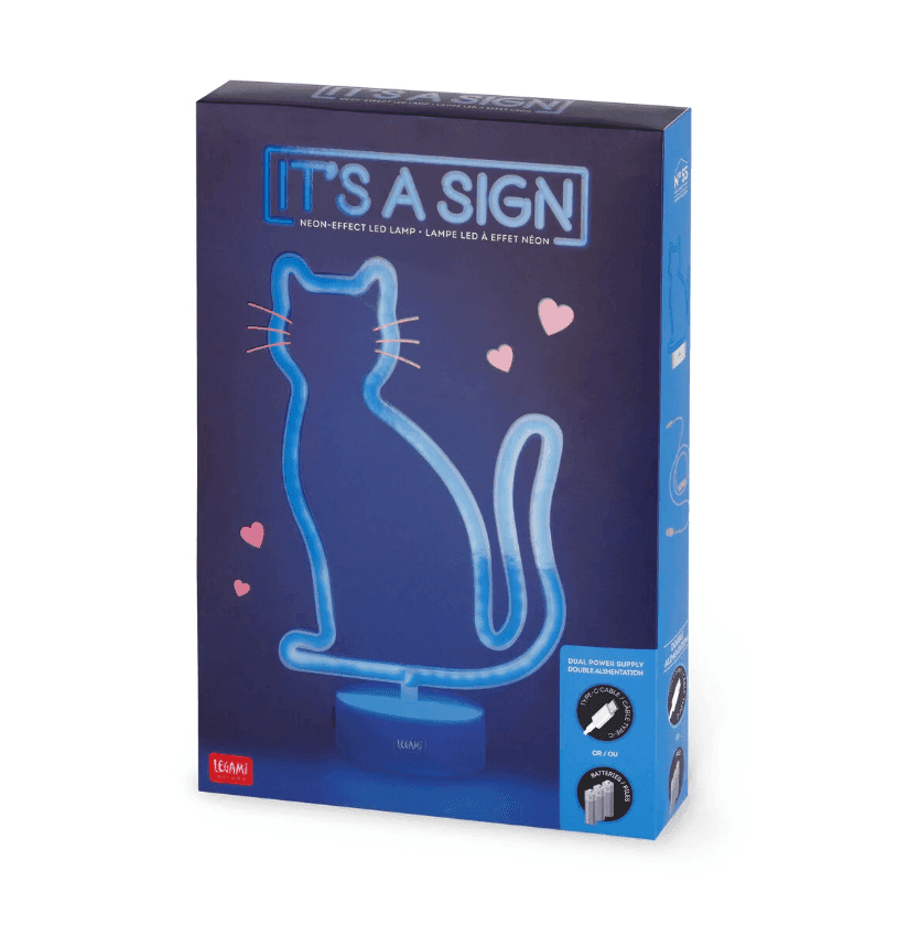 legami - Lampada Led Effetto Neon - It's a Sign, Tema Gatto