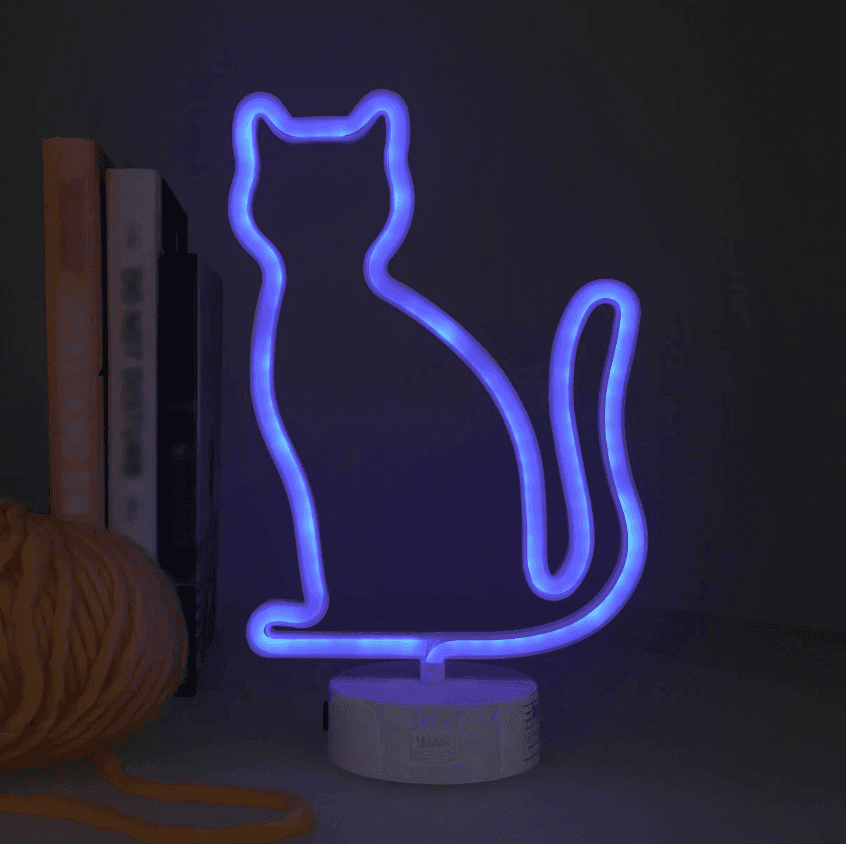legami - Lampada Led Effetto Neon - It's a Sign, Tema Gatto in Insegne luminose Cartospedia - Napoli, commercioVirtuoso.it