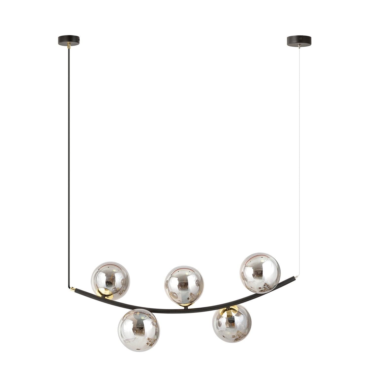 Sospensione Contemporanea Ritz 5 Luci In Acciaio Nero E Vetro Fumè in Lampade a sospensione LuceArt - Montecorvino Pugliano, commercioVirtuoso.it