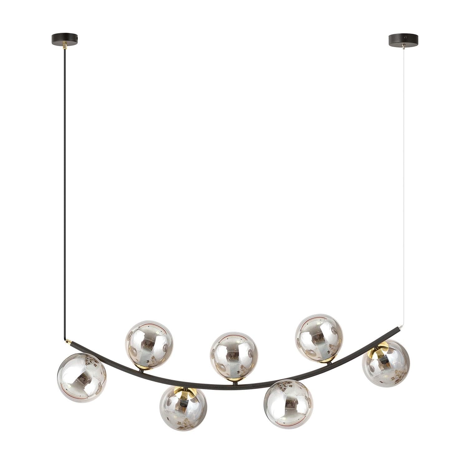 Sospensione Contemporanea Ritz 7 Luci In Acciaio Nero E Vetro Fumè in Lampade a sospensione LuceArt - Montecorvino Pugliano, commercioVirtuoso.it