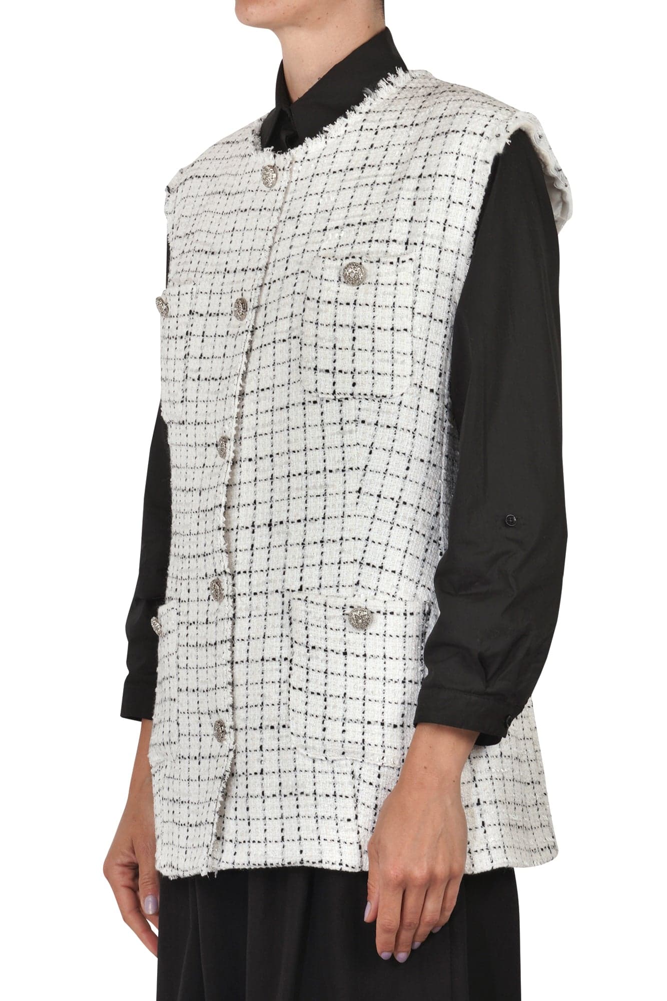 SO ALLURE So Allure - Gilet - 451642 - Bianco/Nero da donna in Gilet Drestige - Casamassima, commercioVirtuoso.it