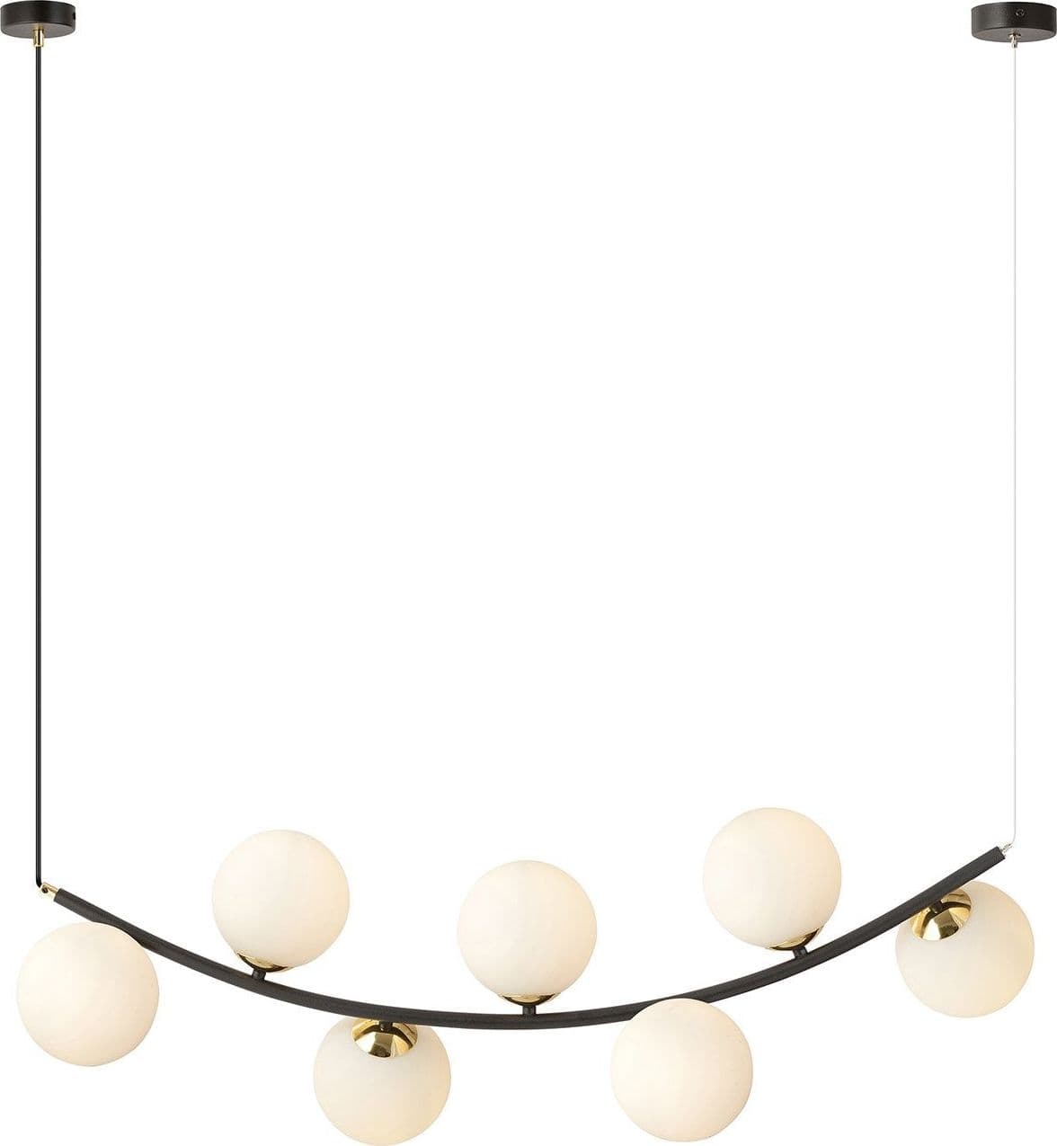 Sospensione Contemporanea Ritz 7 Luci In Acciaio Nero E Vetro Bianco in Lampade a sospensione LuceArt - Montecorvino Pugliano, commercioVirtuoso.it