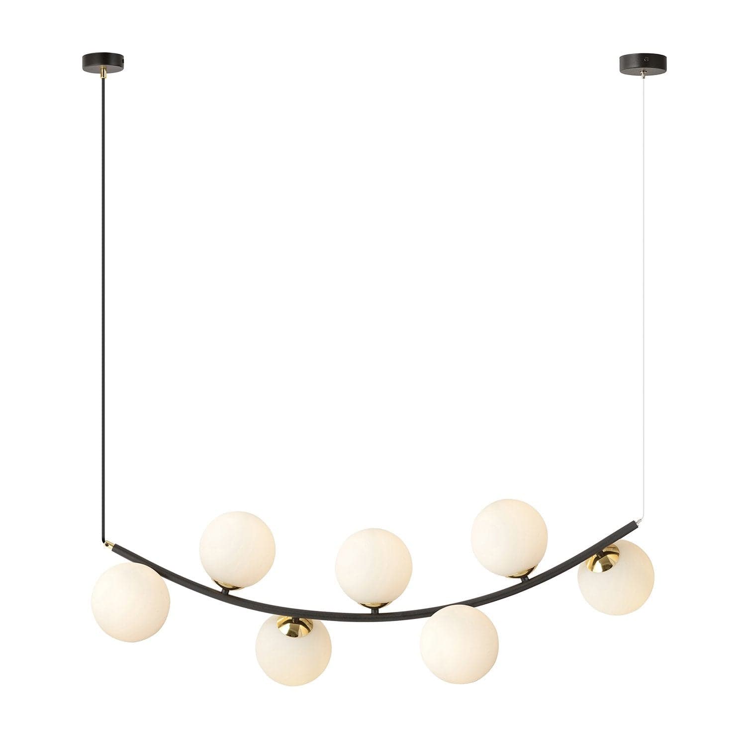 Sospensione Contemporanea Ritz 7 Luci In Acciaio Nero E Vetro Bianco in Lampade a sospensione LuceArt - Montecorvino Pugliano, commercioVirtuoso.it