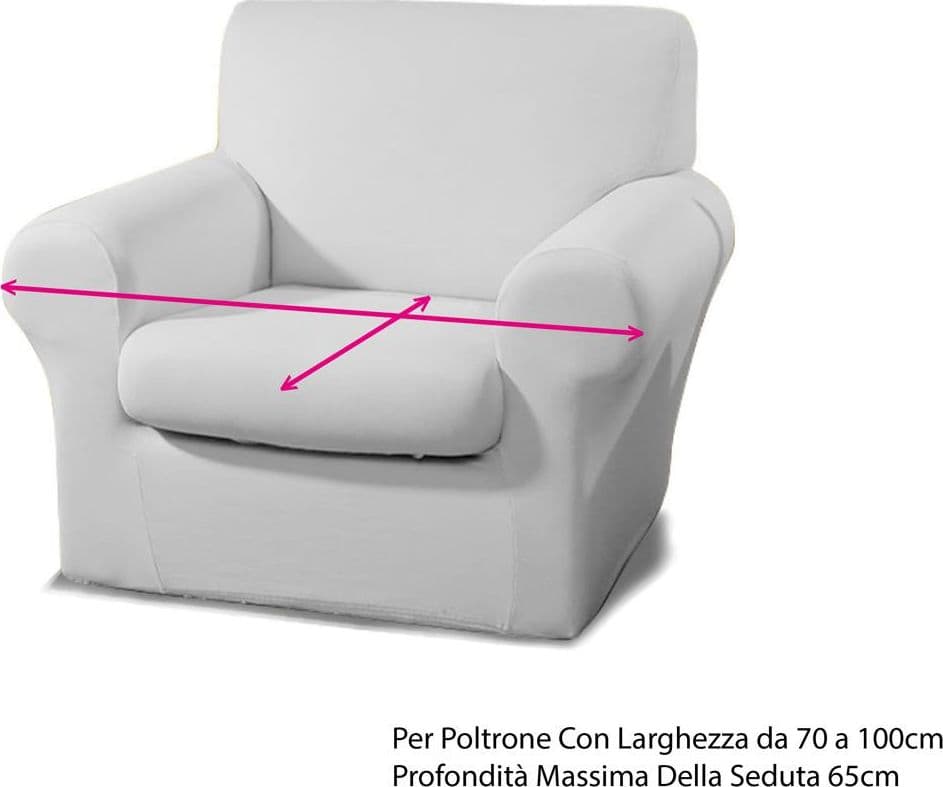 Copripoltrona Elasticizzato Antimacchia Modello Magic Panna