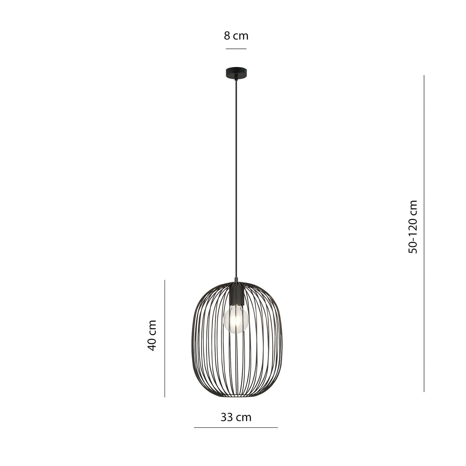Sospensione Minimal Onyx 1 Luce In Acciaio Nero in Lampade a sospensione LuceArt - Montecorvino Pugliano, commercioVirtuoso.it