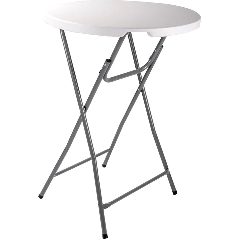 Tavolino Pieghevole Rotondo da Giardino Interno ed Esterno Bianco 80x80 H110 cm in Tavoli da sala da pranzo Danyx - Casoria, commercioVirtuoso.it