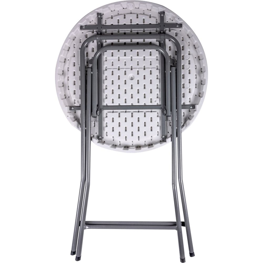 Tavolino Pieghevole Rotondo da Giardino Interno ed Esterno Bianco 80x80 H110 cm in Tavoli da sala da pranzo Danyx - Casoria, commercioVirtuoso.it