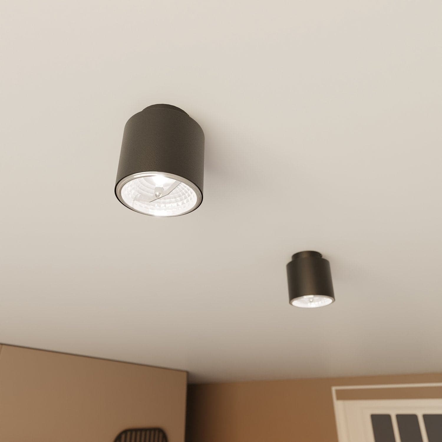 Plafoniera Moderna 1 Luce Faretto Nano In Acciaio Nero in Plafoniere LuceArt - Montecorvino Pugliano, commercioVirtuoso.it