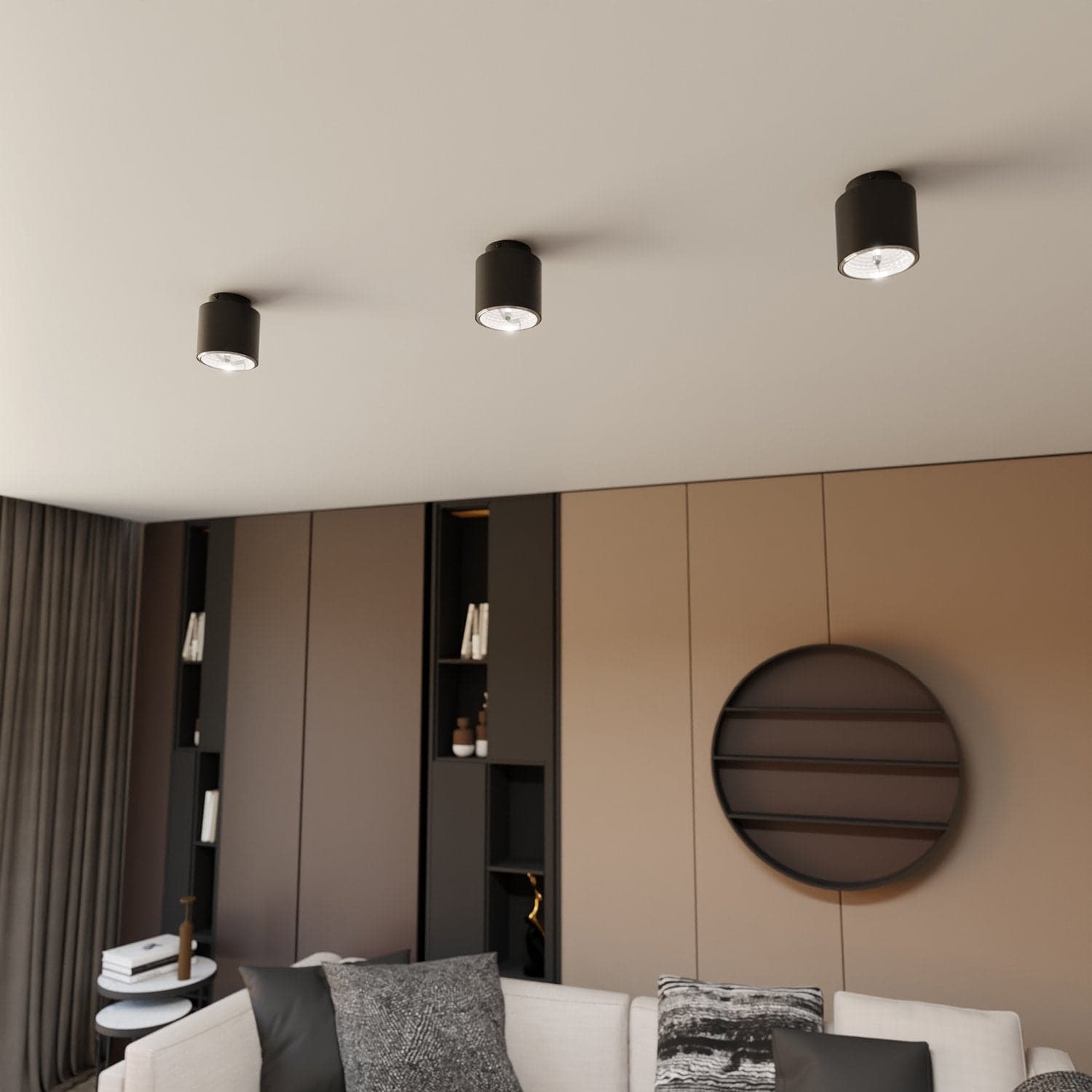 Plafoniera Moderna 1 Luce Faretto Nano In Acciaio Nero in Plafoniere LuceArt - Montecorvino Pugliano, commercioVirtuoso.it
