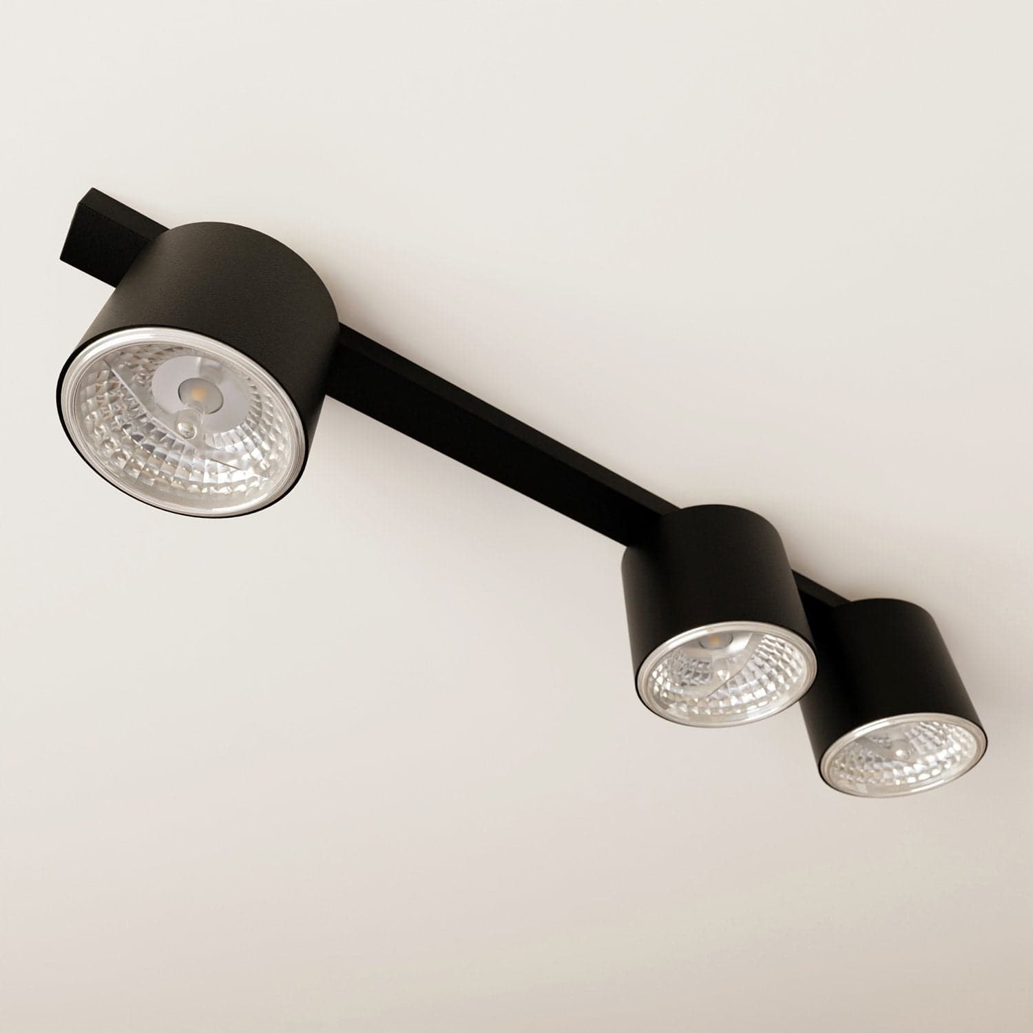Plafoniera Moderna 3 Luci Faretti Nano In Acciaio Nero in Plafoniere LuceArt - Montecorvino Pugliano, commercioVirtuoso.it