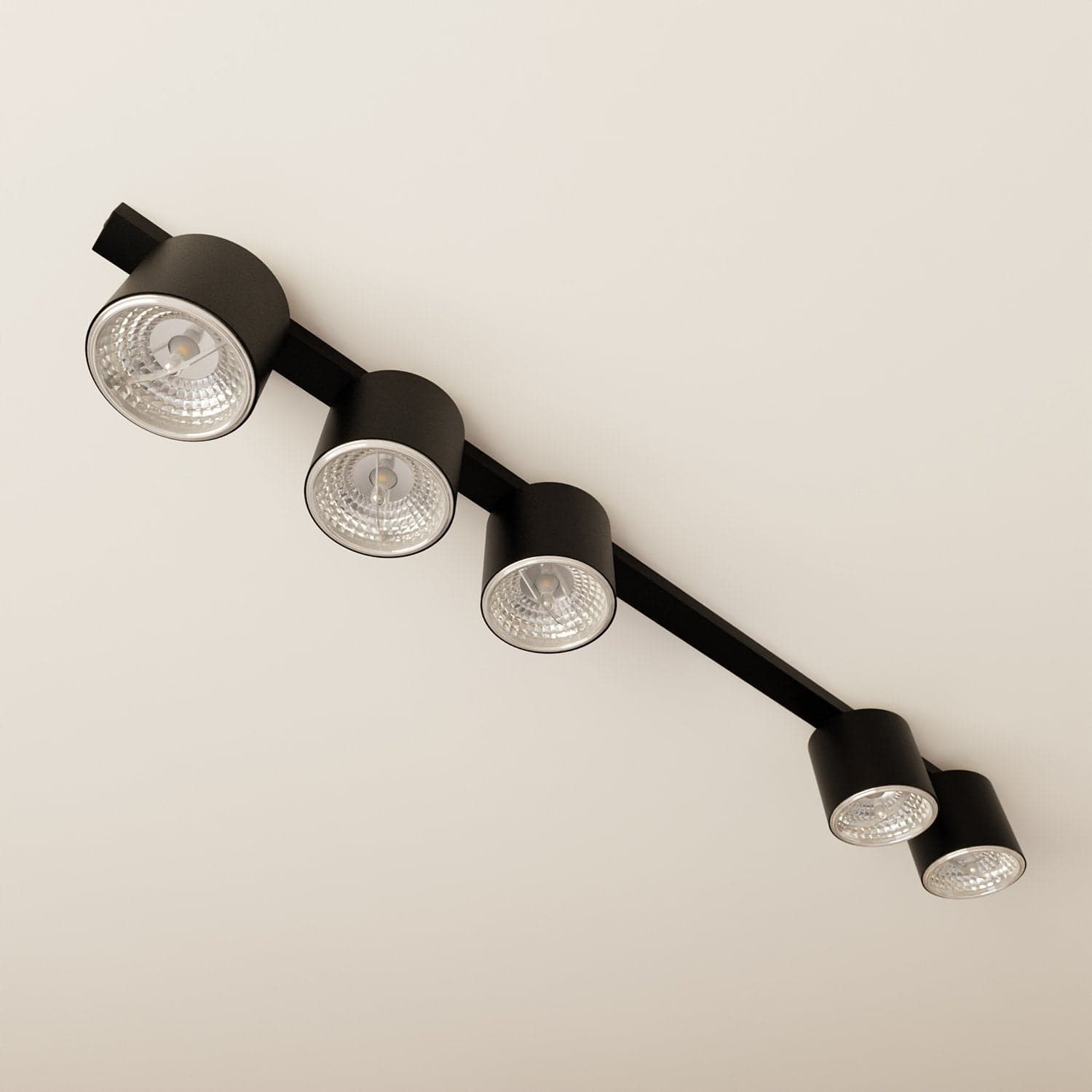 Plafoniera Moderna 5 Luci Faretti Nano In Acciaio Nero in Plafoniere LuceArt - Montecorvino Pugliano, commercioVirtuoso.it