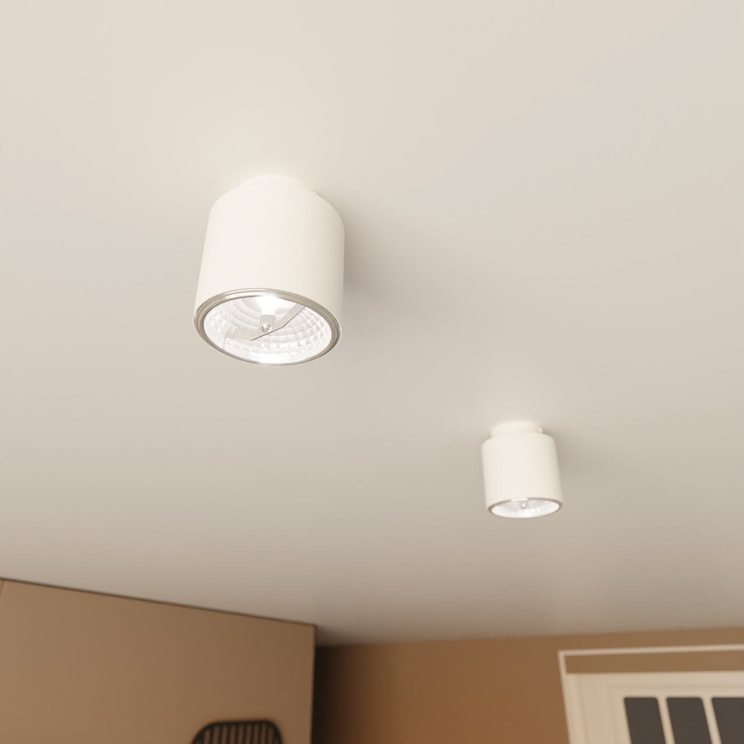 Plafoniera Moderna 1 Luce Faretto Nano In Acciaio Bianco in Plafoniere LuceArt - Montecorvino Pugliano, commercioVirtuoso.it