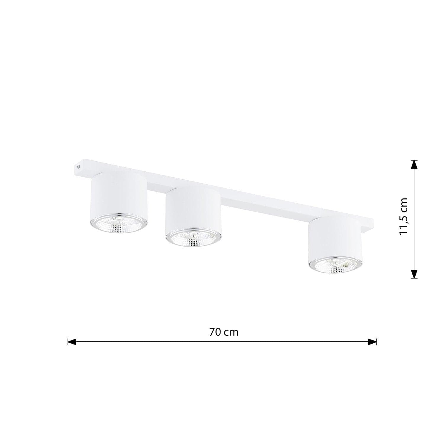 Plafoniera Moderna 3 Luci Faretti Nano In Acciaio Bianco in Plafoniere LuceArt - Montecorvino Pugliano, commercioVirtuoso.it