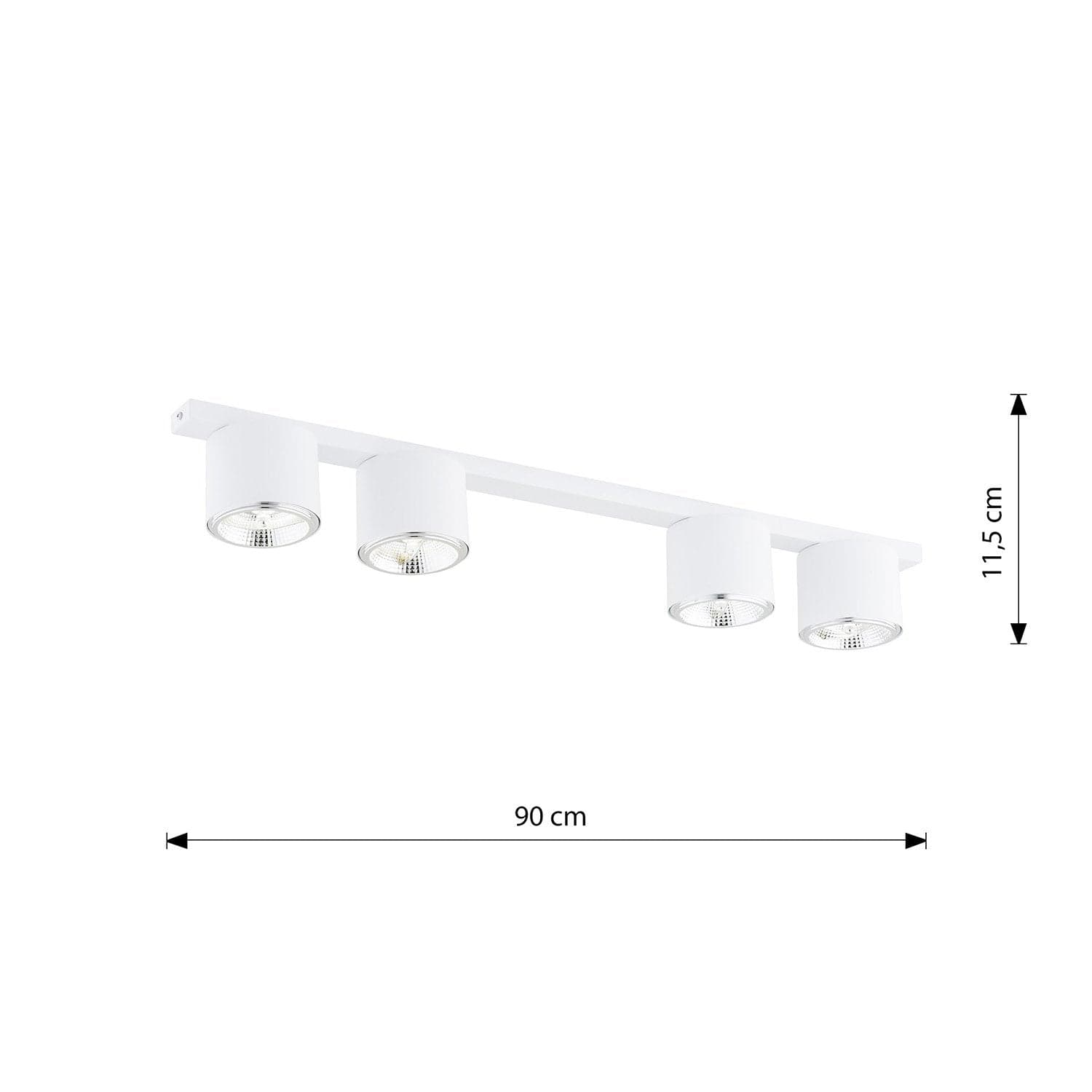 Plafoniera Moderna 4 Luci Faretti Nano In Acciaio Bianco in Plafoniere LuceArt - Montecorvino Pugliano, commercioVirtuoso.it
