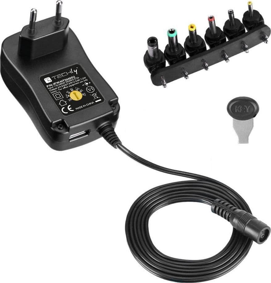 Alimentatore Universale Regolabile 7,2W AC/DC 3V-12V 600 mA con 6 Spine DC Porta USB 1A in Adattatori da viaggio Scontolo.net - Potenza, commercioVirtuoso.it