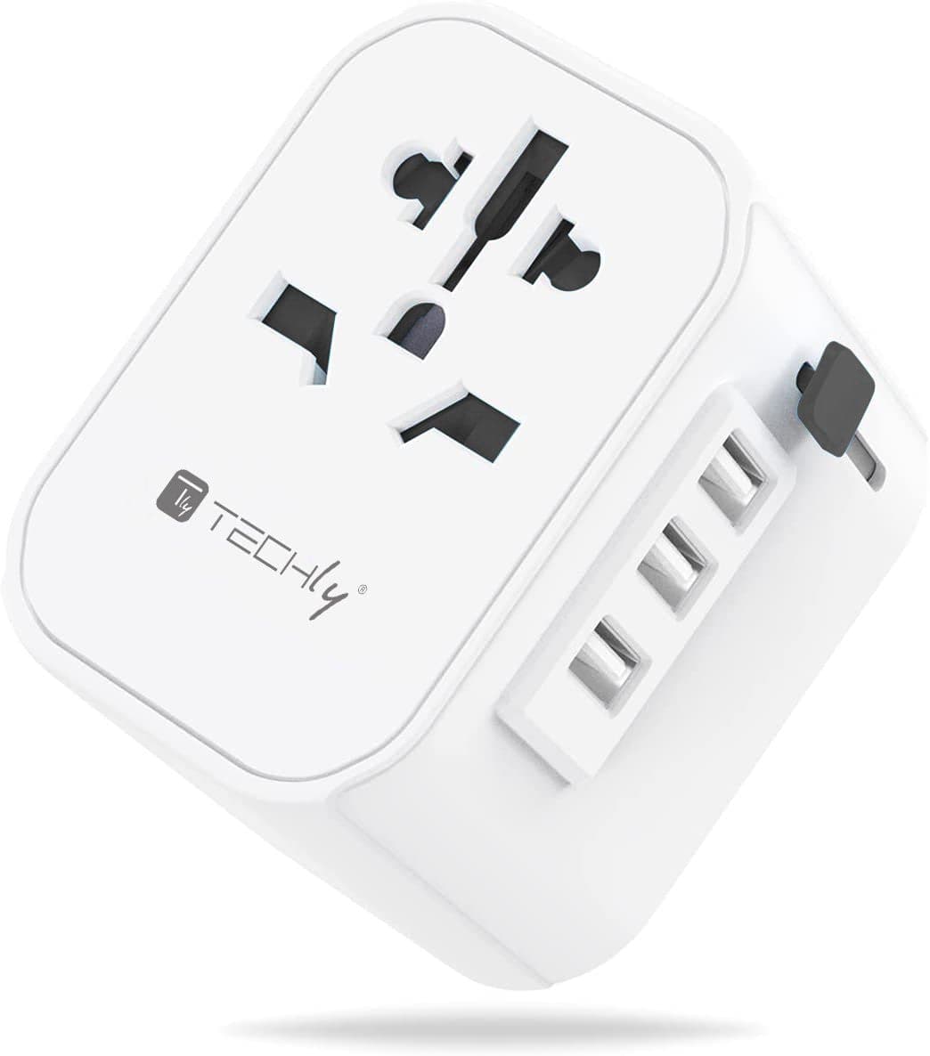 Adattatore da Viaggio Universale 150 Paesi 3 porte USB tipo A Bianco in Adattatori da viaggio Scontolo.net - Potenza, commercioVirtuoso.it