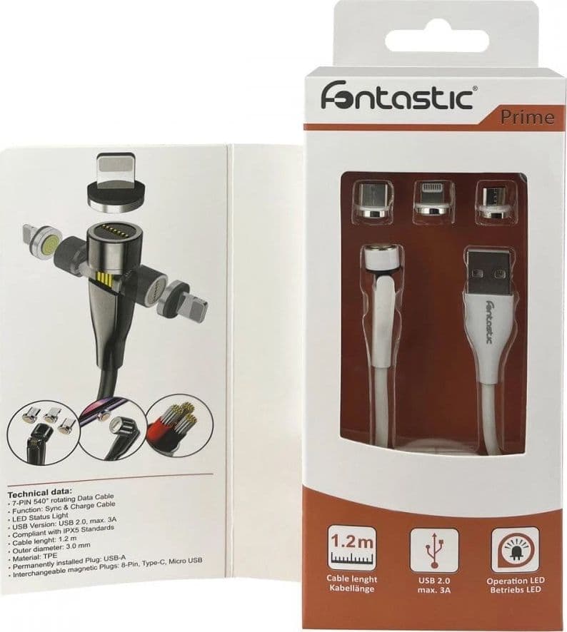 Cavo Magnetico di Ricarica 3 in 1 USB-C&trade Micro USB e 8 pin con LED 1.2m in  Scontolo.net - Potenza, commercioVirtuoso.it