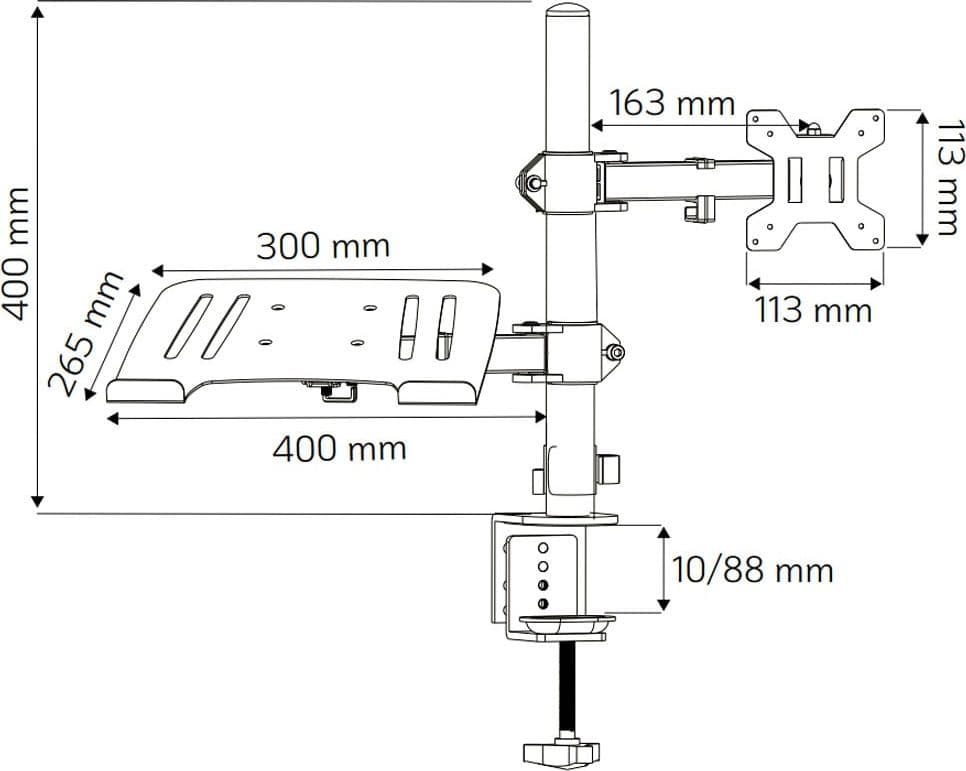 Supporto da Scrivania Braccio per Monitor 13-32'' e Mensola per Laptop in Supporti Scontolo.net - Potenza, commercioVirtuoso.it