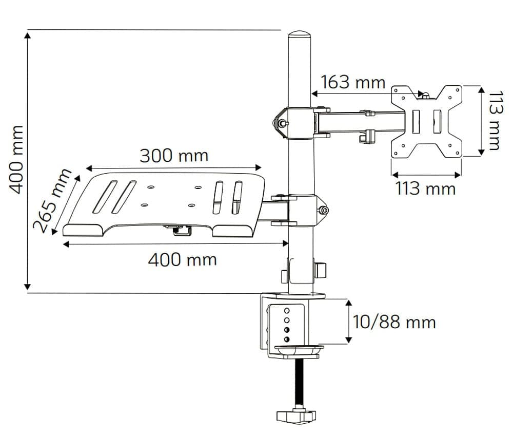 Supporto da Scrivania Braccio per Monitor 13-32'' e Mensola per Laptop in Supporti Scontolo.net - Potenza, commercioVirtuoso.it