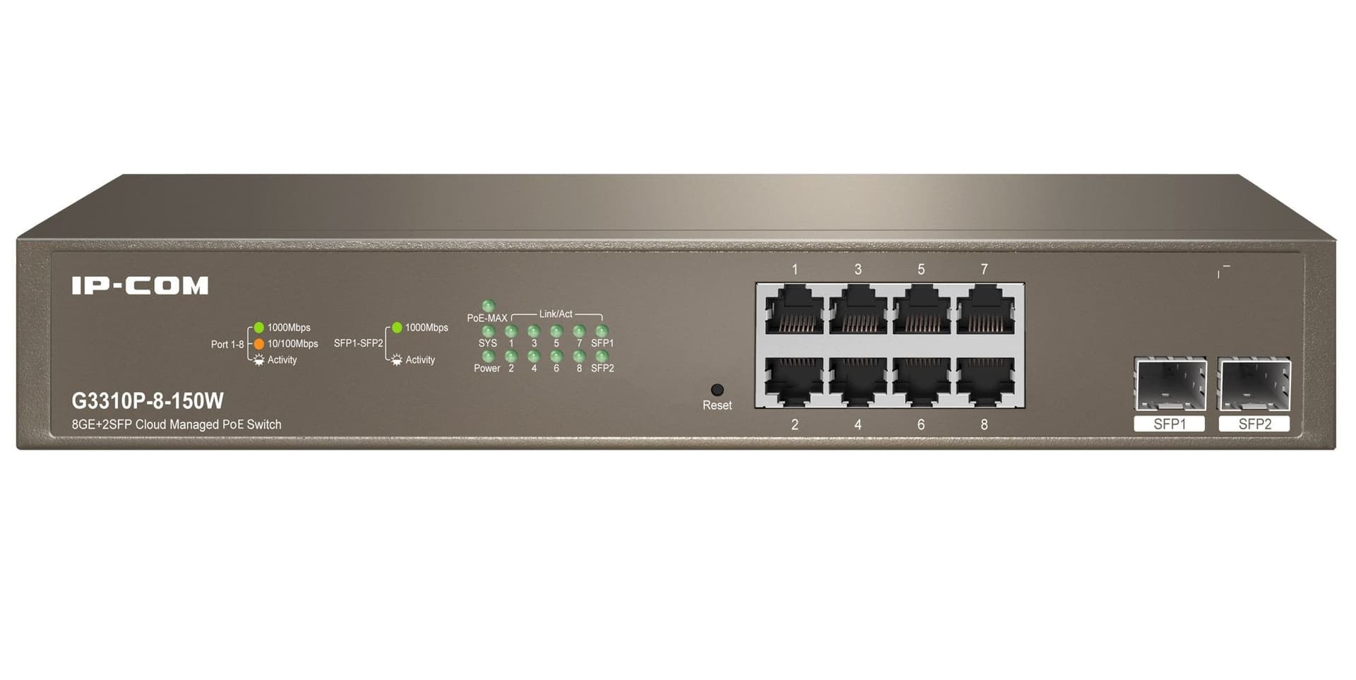 Switch PoE Cloud Managed 8GE+2SFP, G3310P-8-150W in  Scontolo.net - Potenza, commercioVirtuoso.it