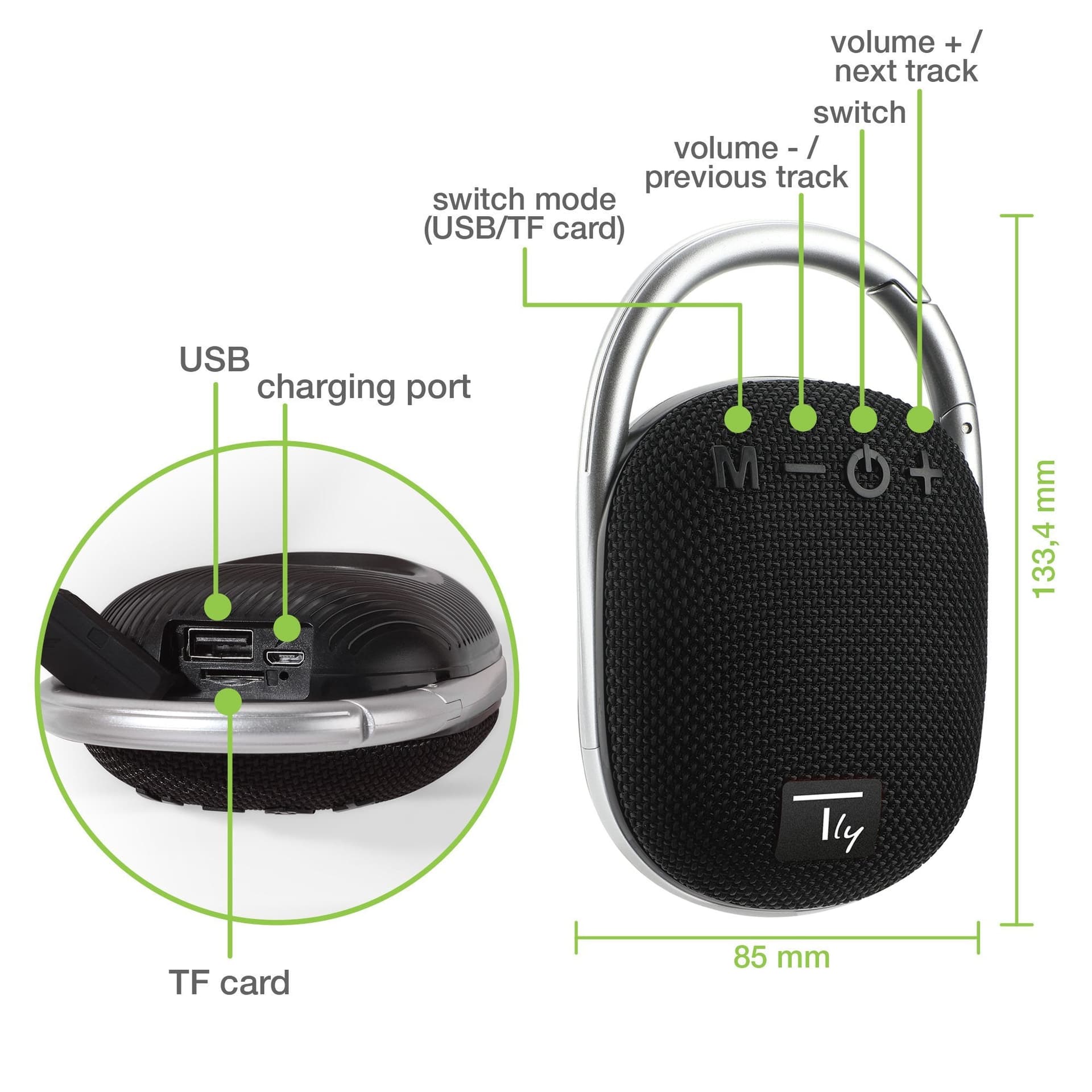 Mini Altoparlante Wireless BT V5.3 Speaker Luce LED Vivavoce TF USB Nero in Casse portatili Bluetooth Scontolo.net - Potenza, commercioVirtuoso.it