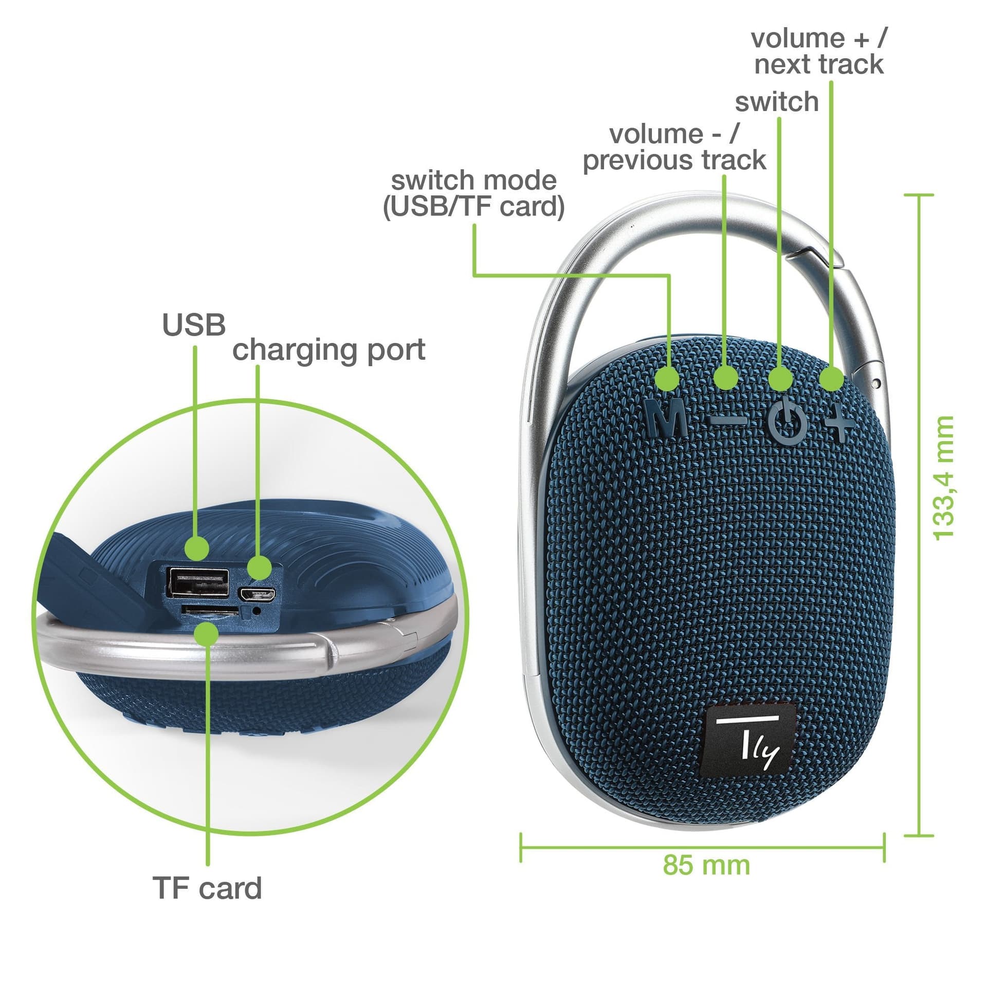 Mini Altoparlante Wireless BT V5.3 Speaker Luce LED Vivavoce TF USB Blu in Casse portatili Bluetooth Scontolo.net - Potenza, commercioVirtuoso.it